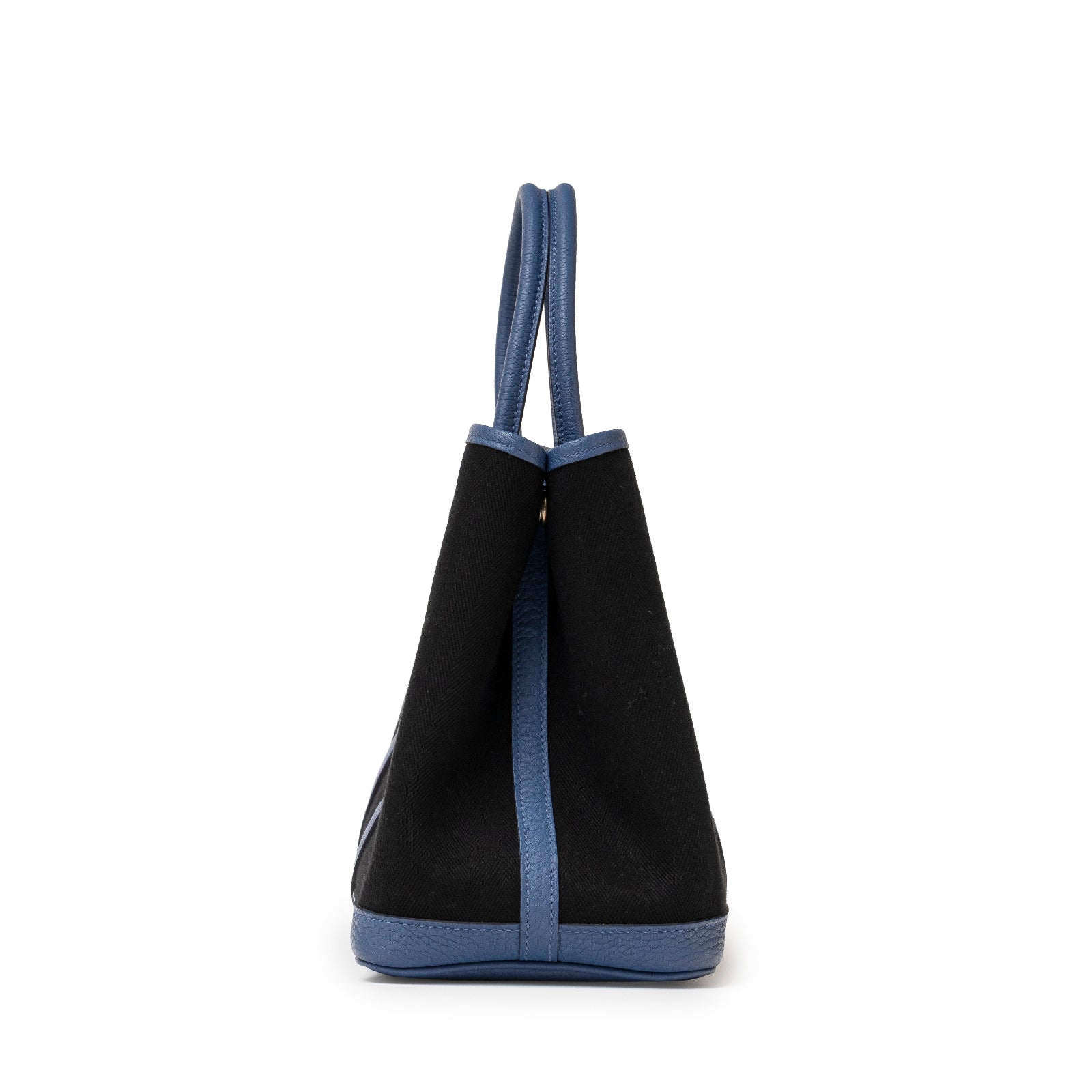 Hermès Garden Party 30 Tolie Black/Blue Brighton Palladium Hardware