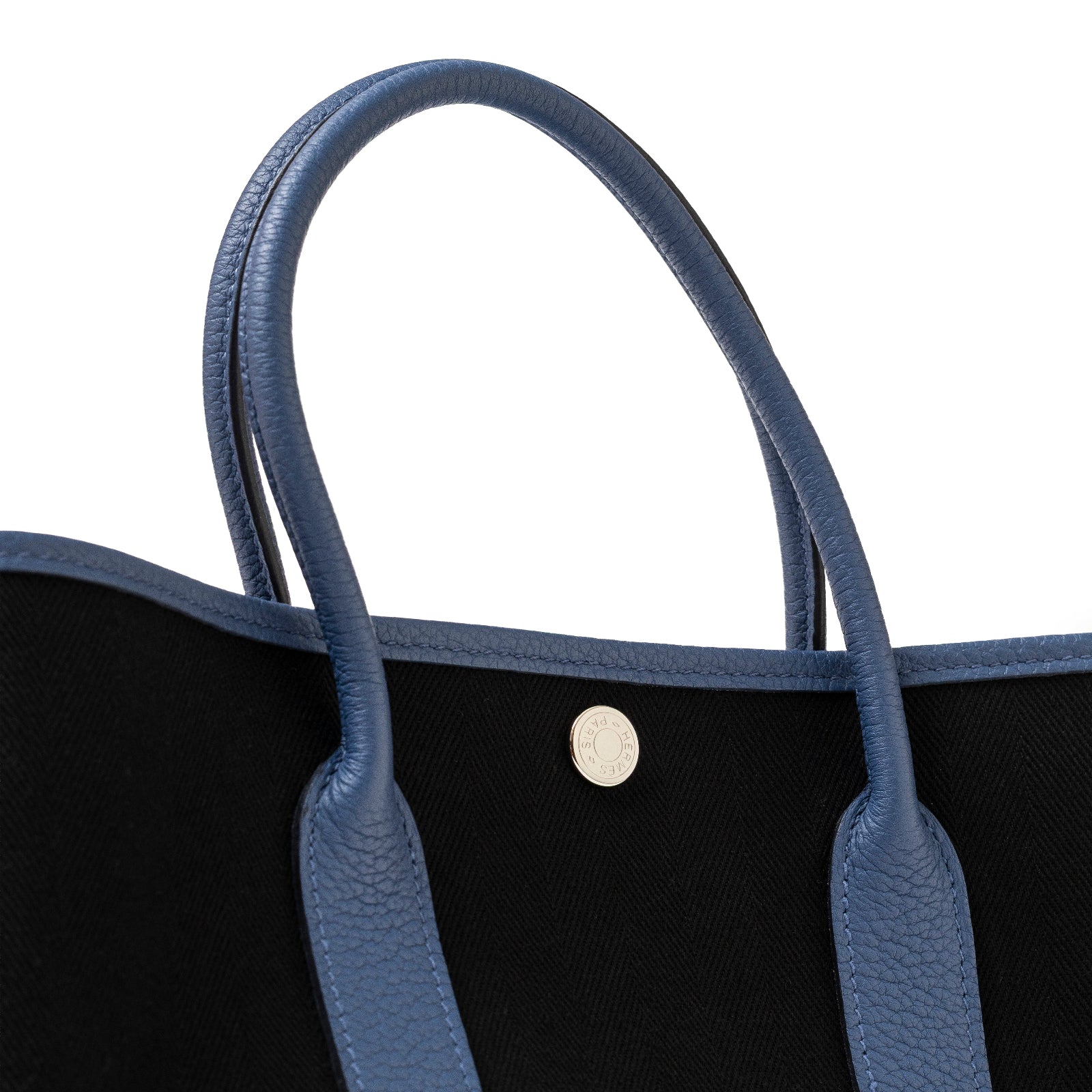 Hermès Garden Party 30 Tolie Black/Blue Brighton Palladium Hardware