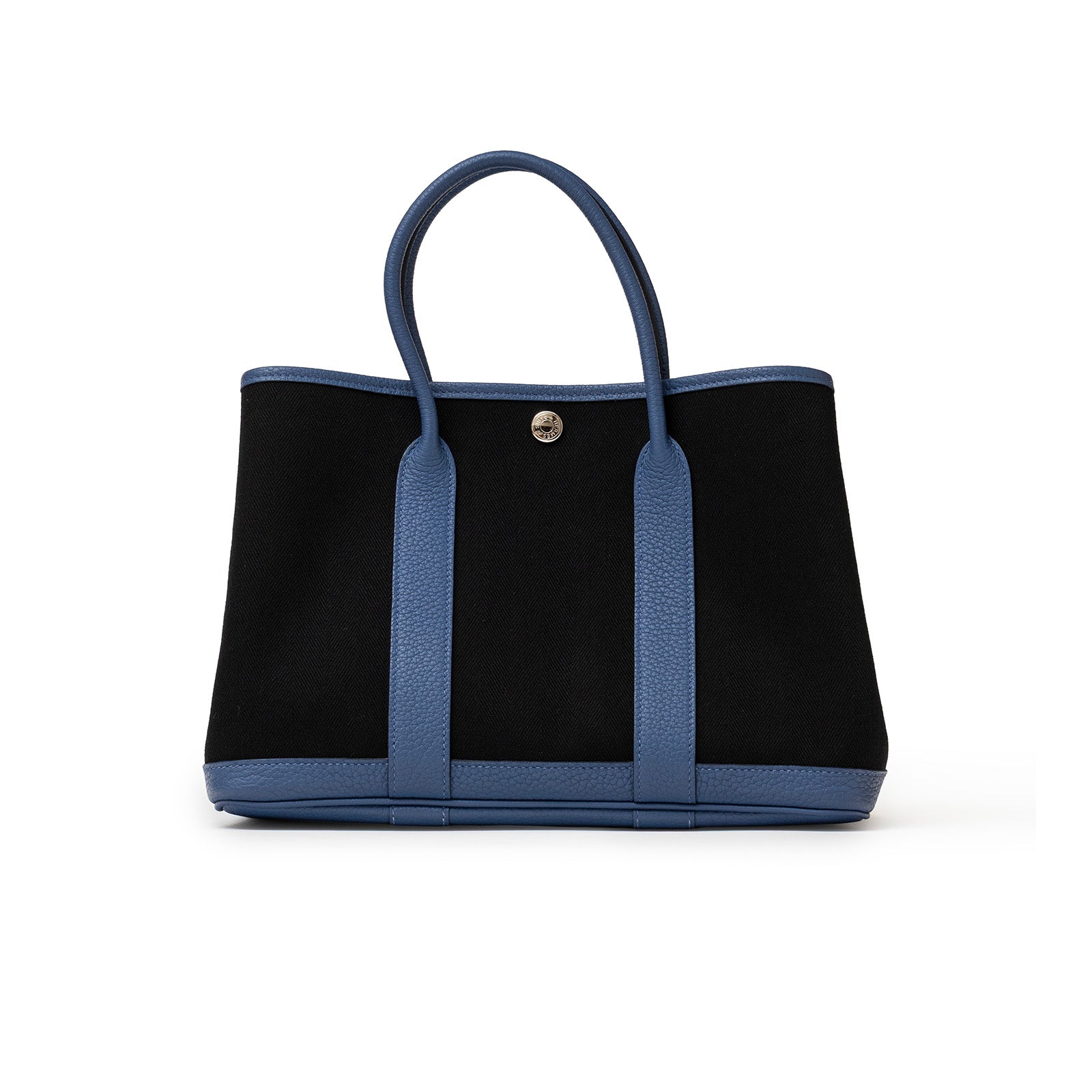 Hermès Garden Party 30 Tolie Black/Blue Brighton Palladium Hardware
