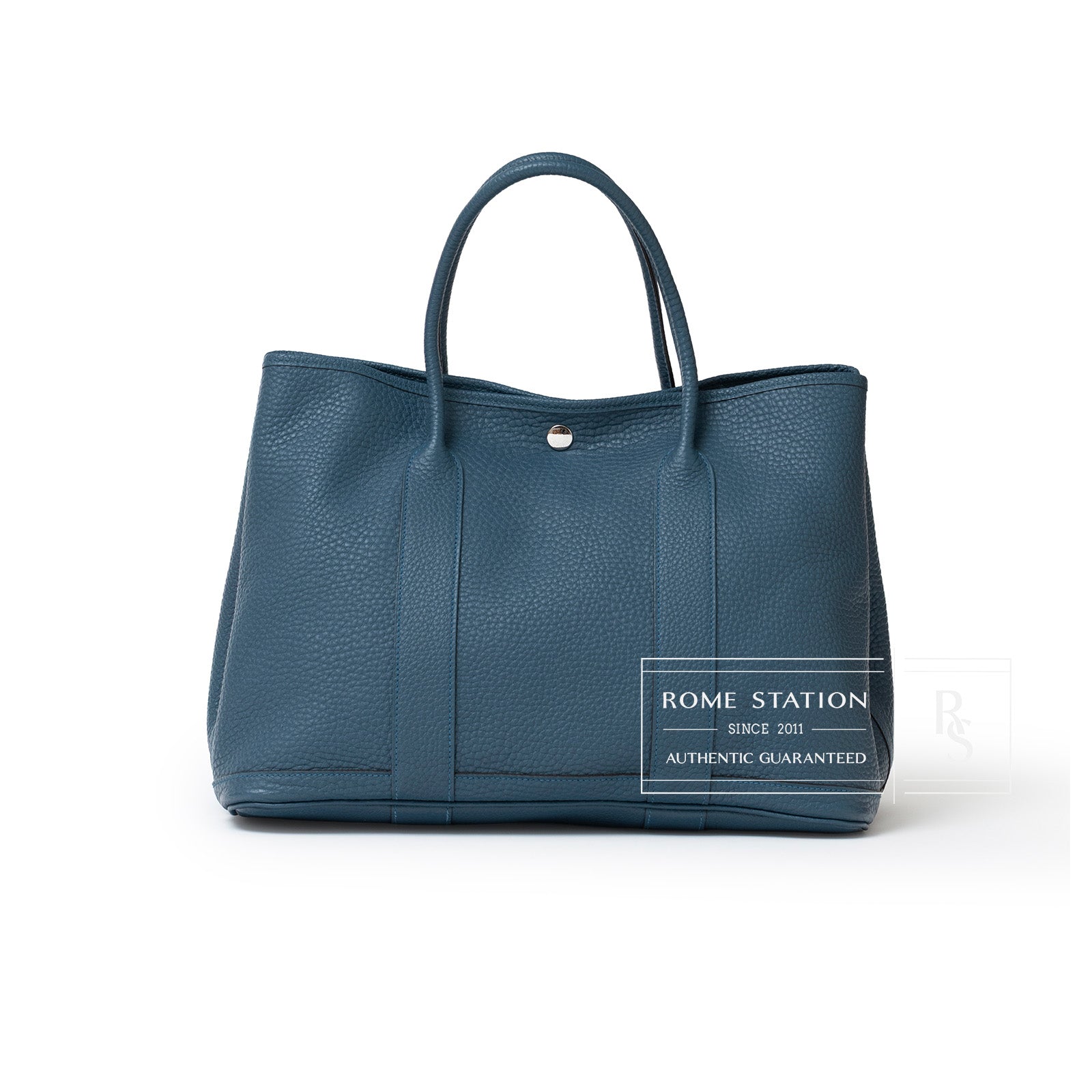Hermès Garden Party 36 Blue Negonda Palladium Hardware