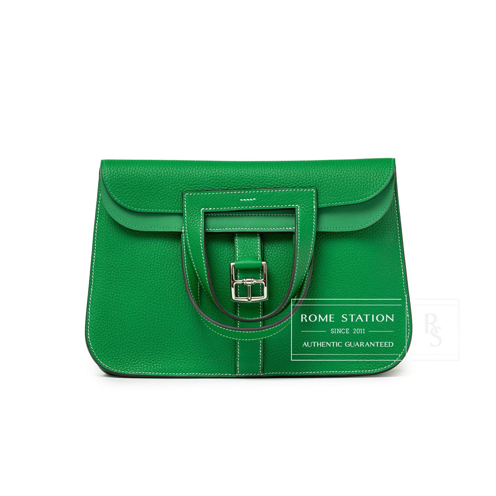 Hermès Halzan 31 Bambou Clemence Palladium Hardware | Rome Station