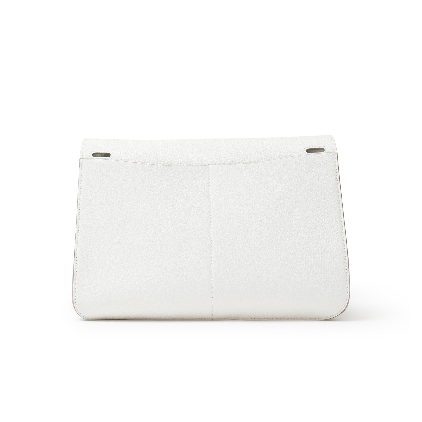 Hermès Halzan 31 White Clemence Palladium Hardware | Rome Station