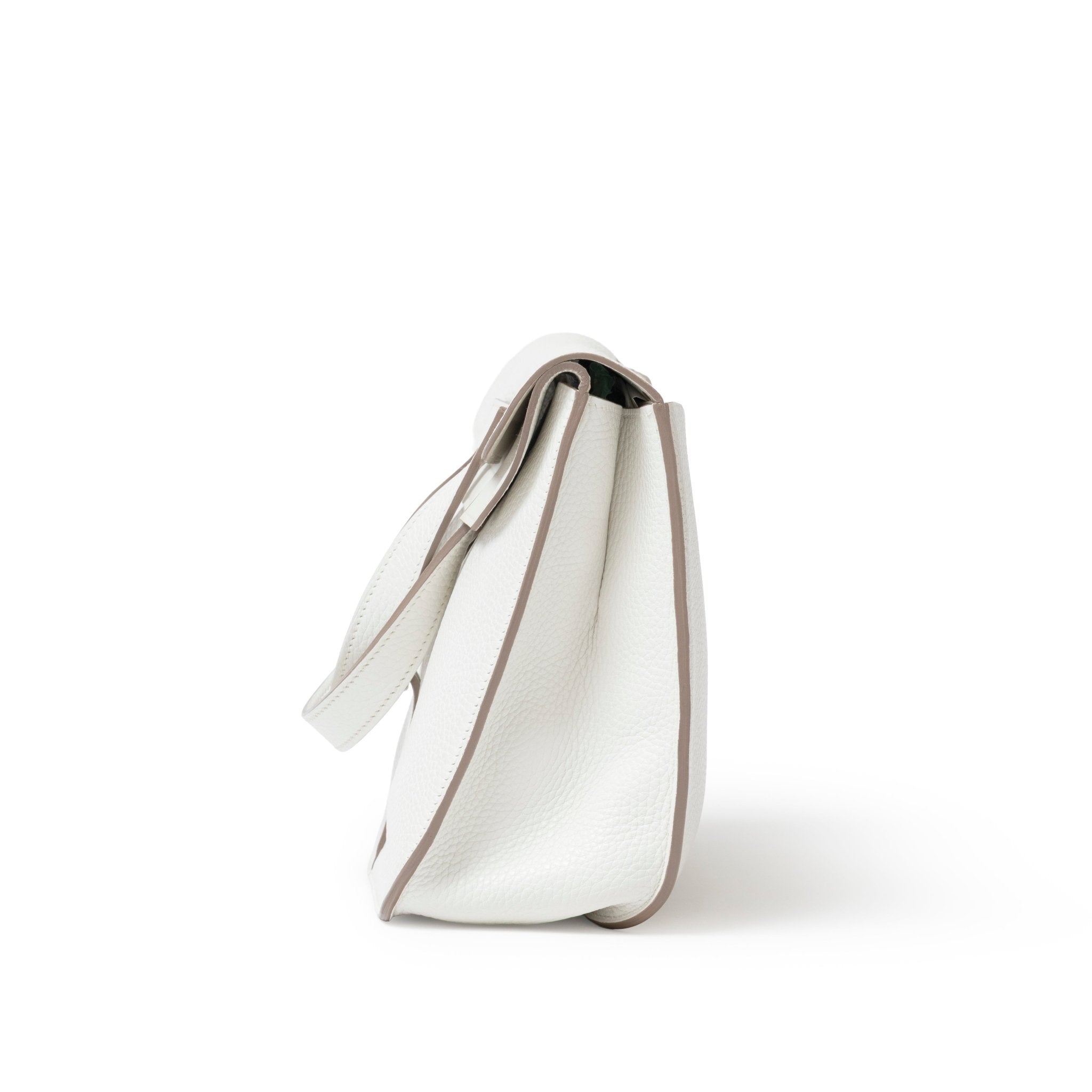 Hermès Halzan 31 White Clemence Palladium Hardware | Rome Station