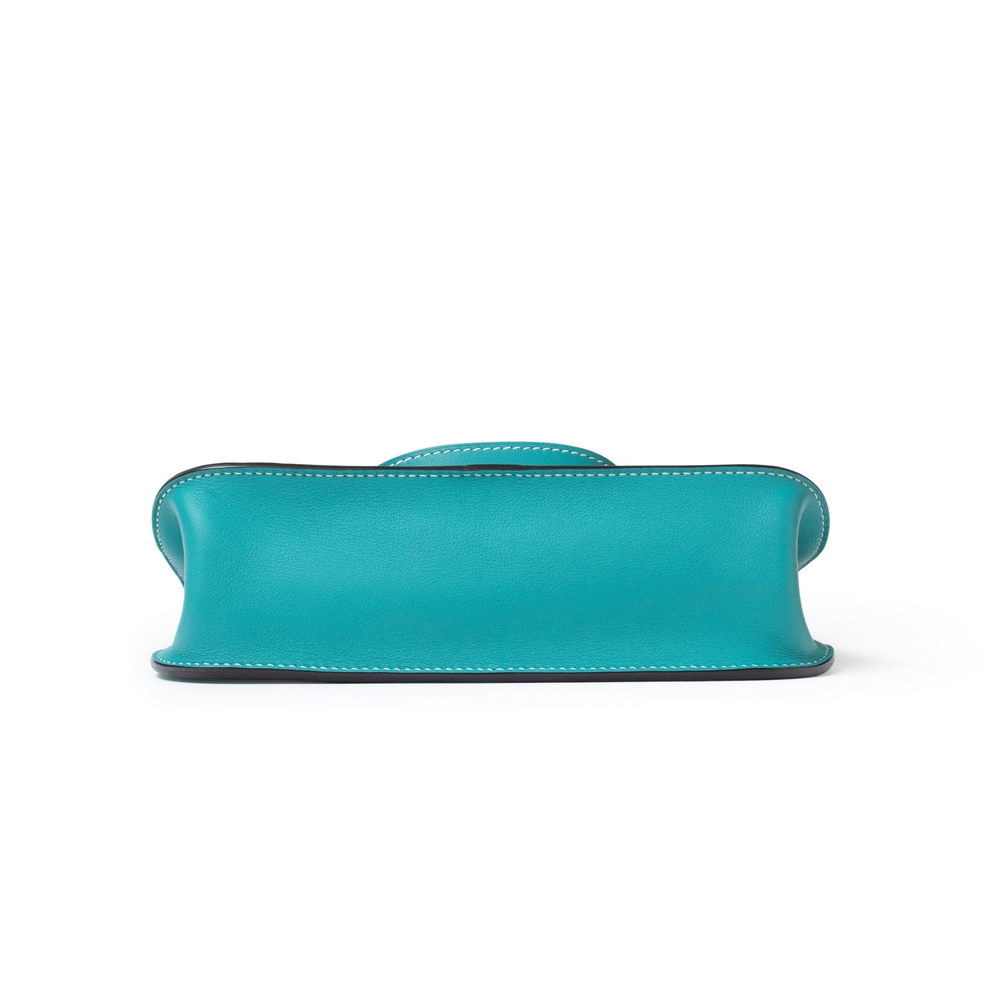 Hermès Halzan Mini Blue Paon Swift Palladium Hardware