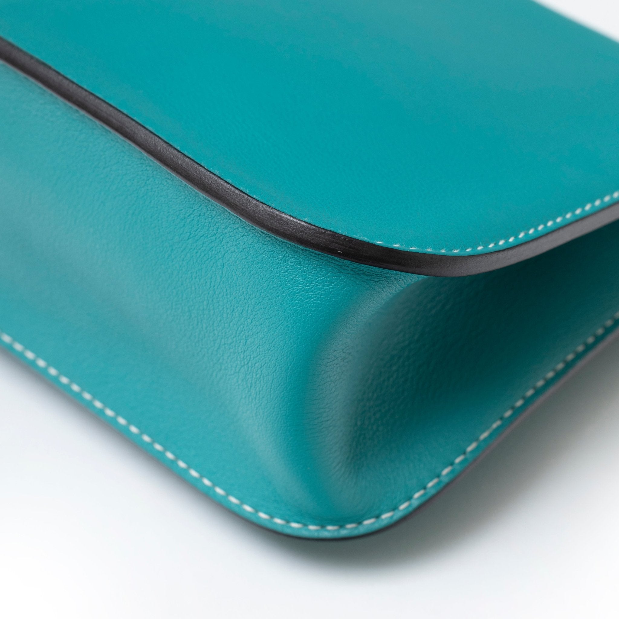 Hermès Halzan Mini Blue Paon Swift Palladium Hardware