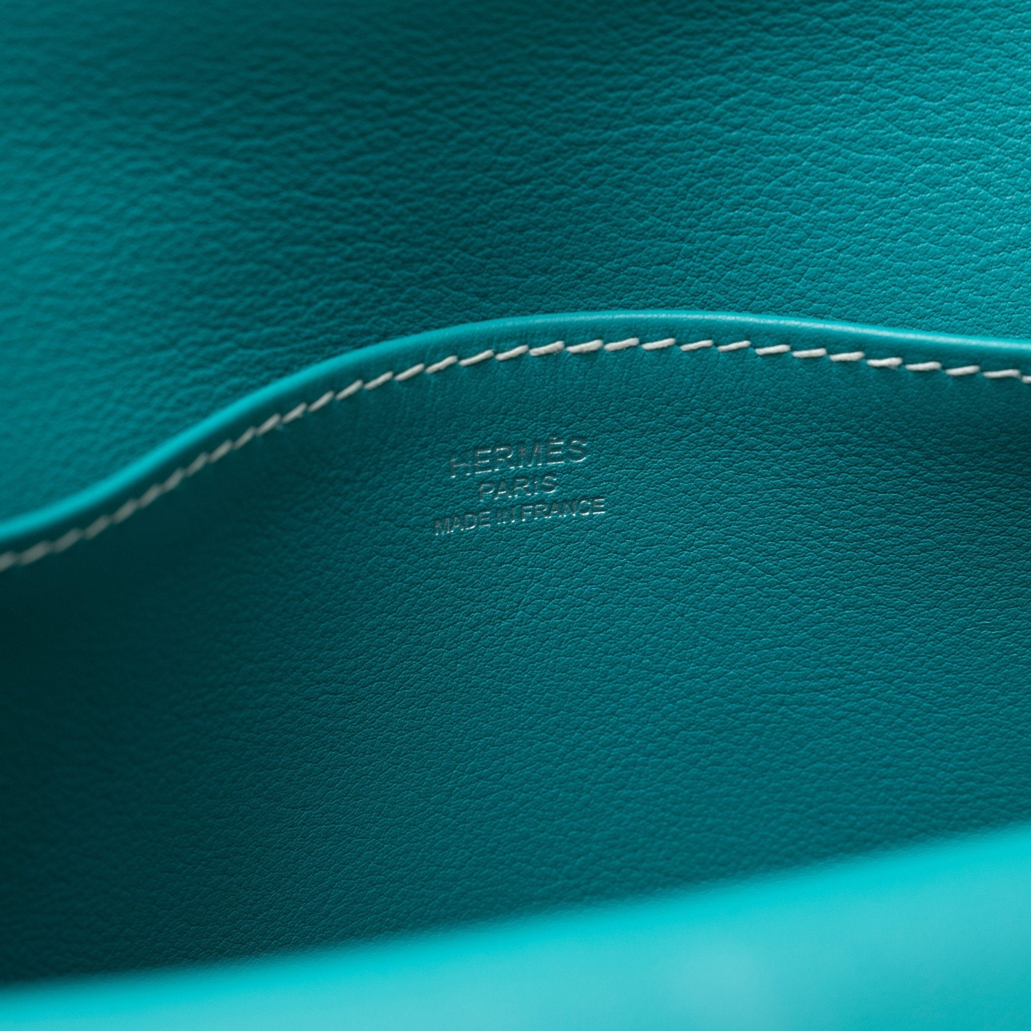 Hermès Halzan Mini Blue Paon Swift Palladium Hardware