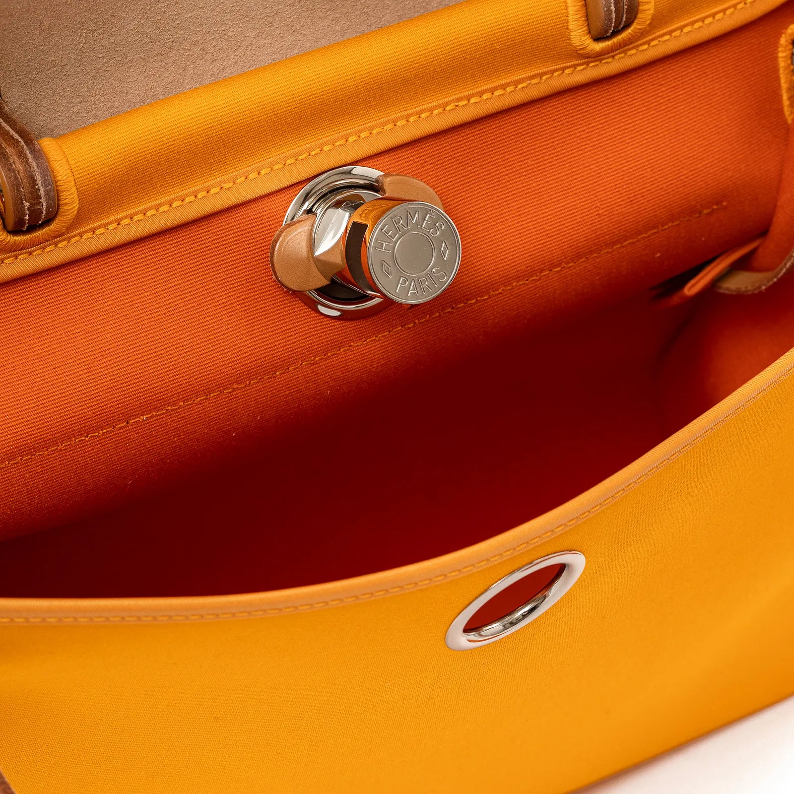 Hermès Herbag Zip 31 Jaune/Orange Natural Toile Palladium Hardware