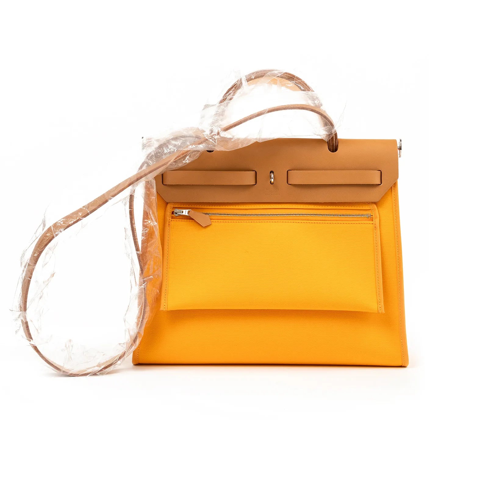 Hermès Herbag Zip 31 Jaune/Orange Natural Toile Palladium Hardware