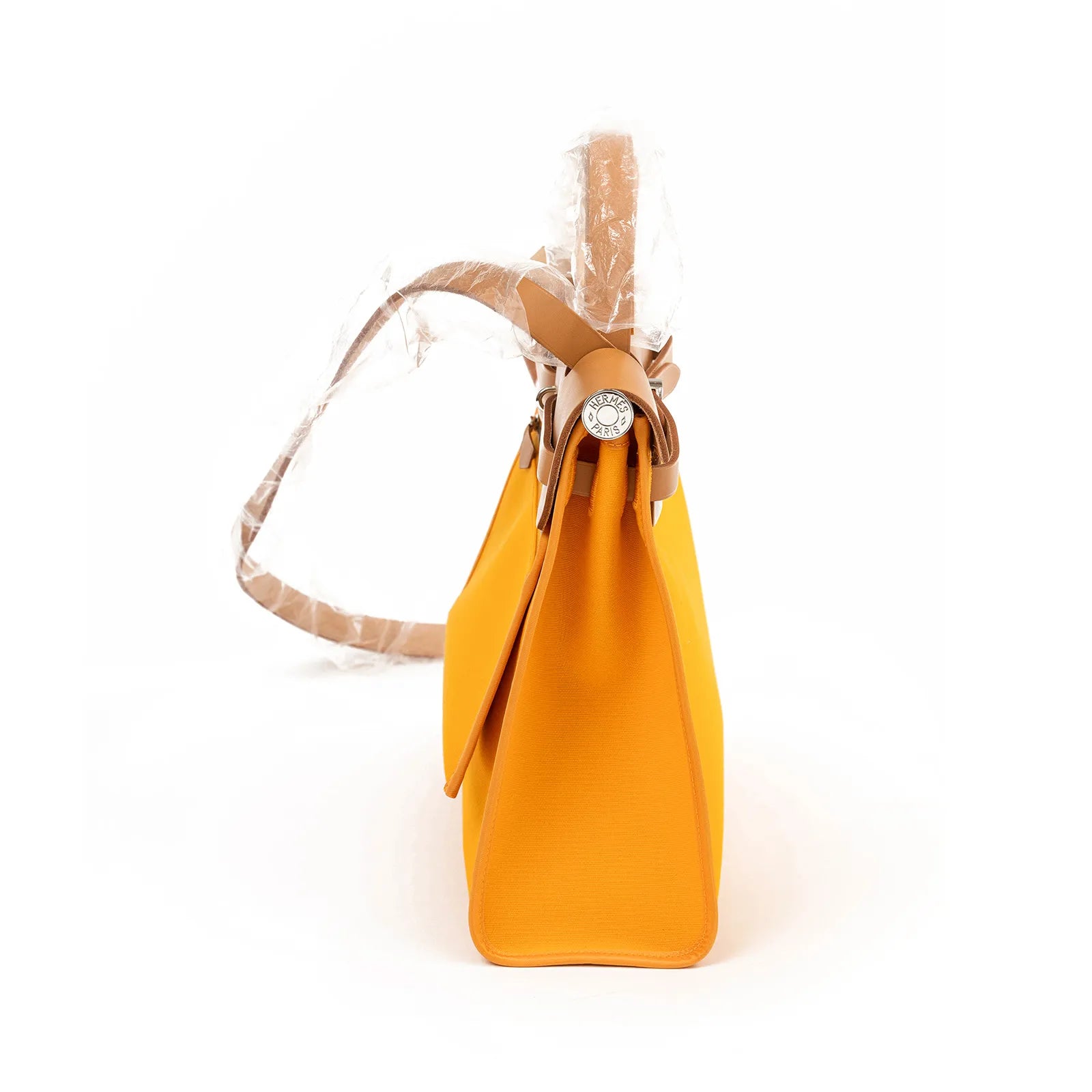 Hermès Herbag Zip 31 Jaune/Orange Natural Toile Palladium Hardware
