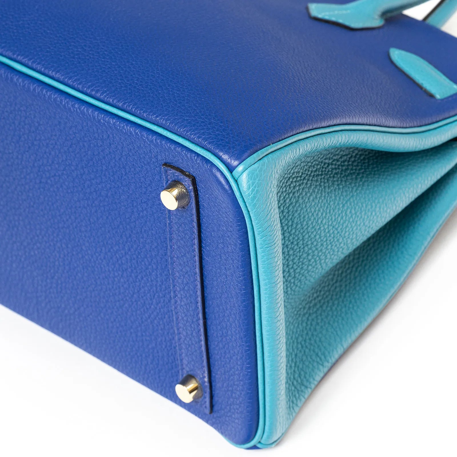 Hermès Horseshoe Birkin 30 Blue Electric and Blue Turquoise Togo Gold Hardware