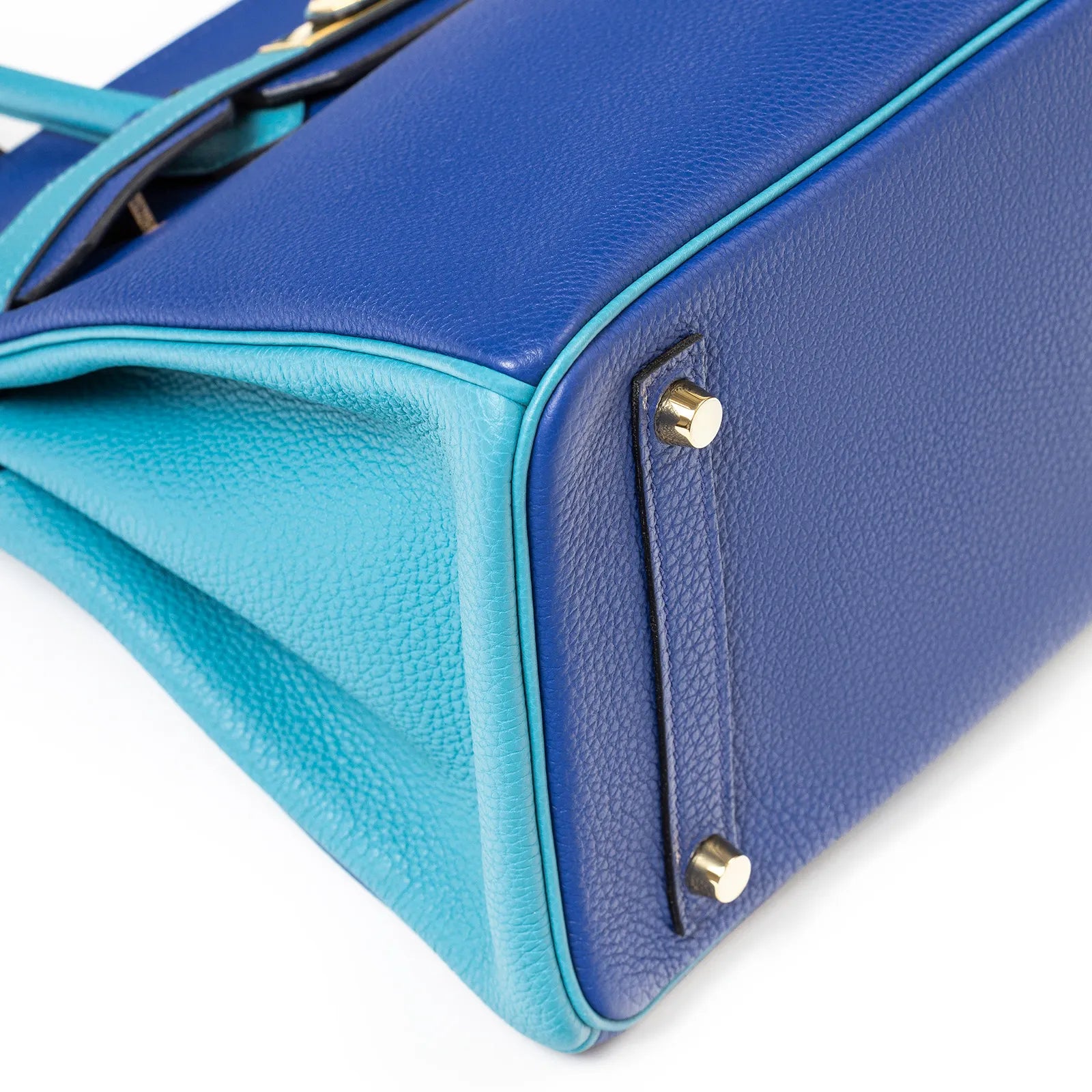 Hermès Horseshoe Birkin 30 Blue Electric and Blue Turquoise Togo Gold Hardware