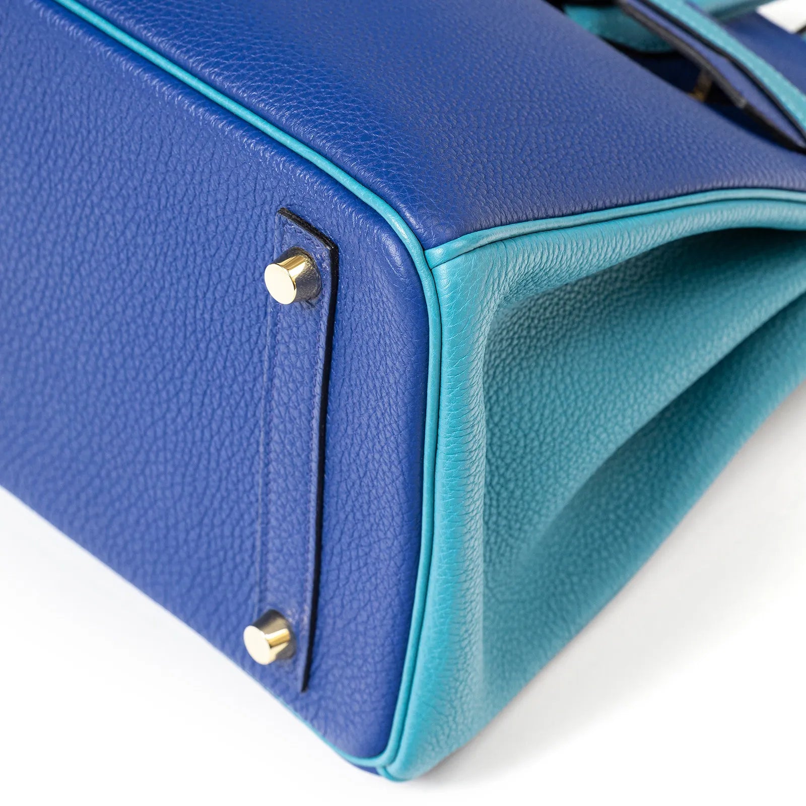 Hermès Horseshoe Birkin 30 Blue Electric and Blue Turquoise Togo Gold Hardware