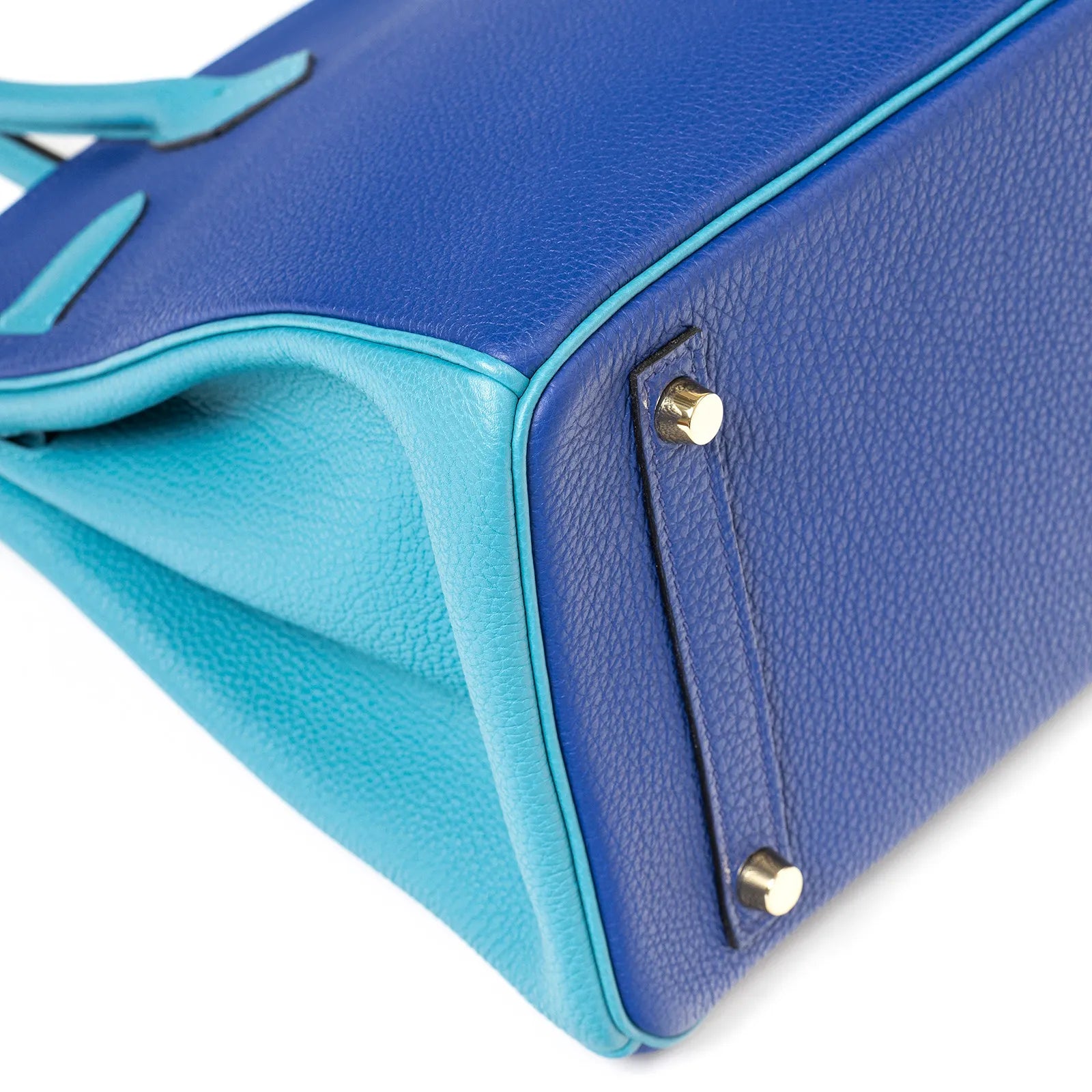Hermès Horseshoe Birkin 30 Blue Electric and Blue Turquoise Togo Gold Hardware