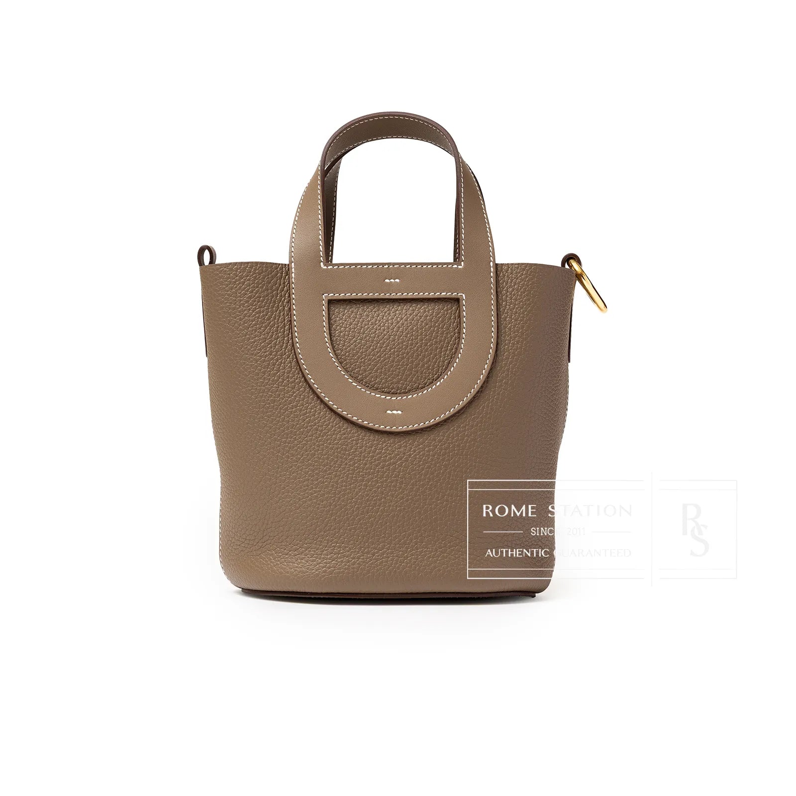 Hermès In-The-Loop 18 Etoupe Clemence and Swift Gold Hardware