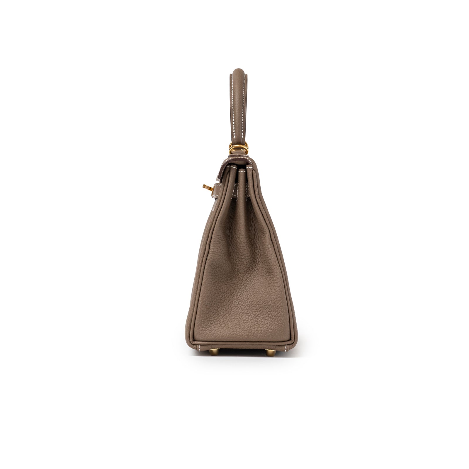 Hermès Kelly 25 Retourne Etoupe Togo Gold Hardware side view