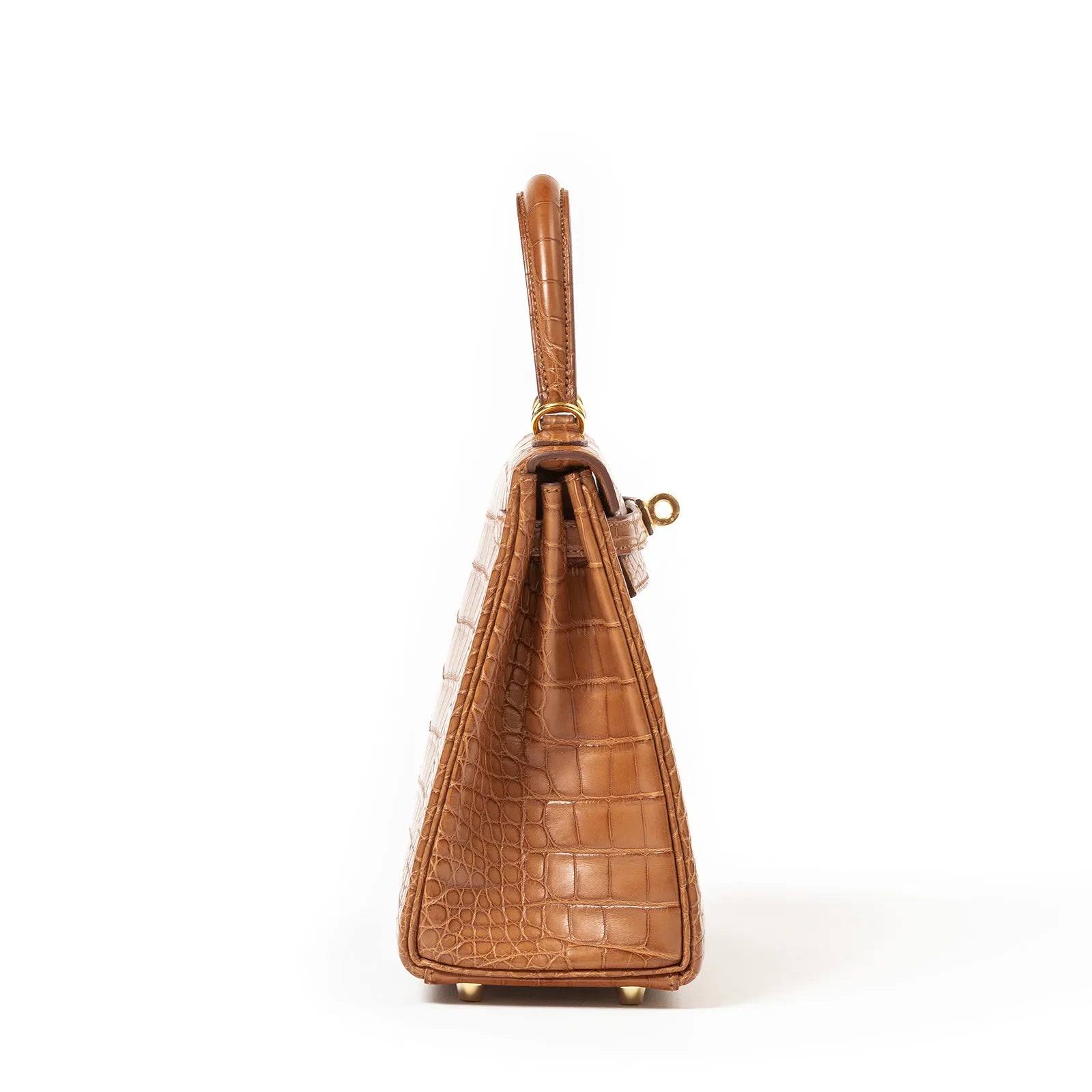 Hermès Kelly 25 Retourne Gold Matte Alligator Gold Hardware