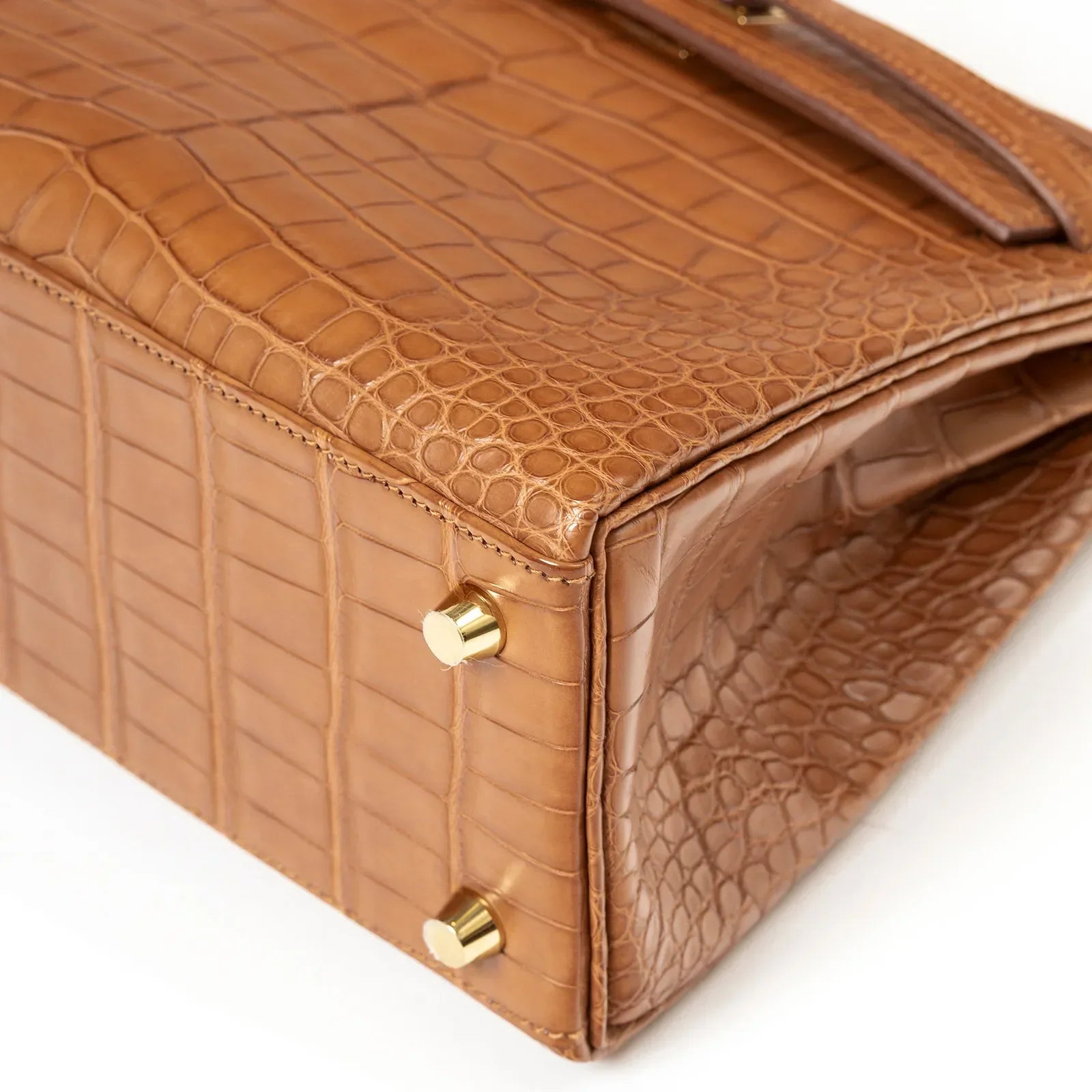 Hermès Kelly 25 Retourne Gold Matte Alligator Gold Hardware