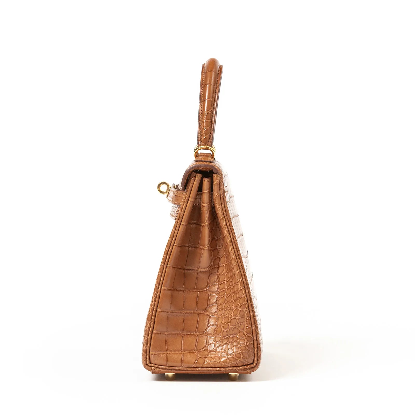 Hermès Kelly 25 Retourne Gold Matte Alligator Gold Hardware
