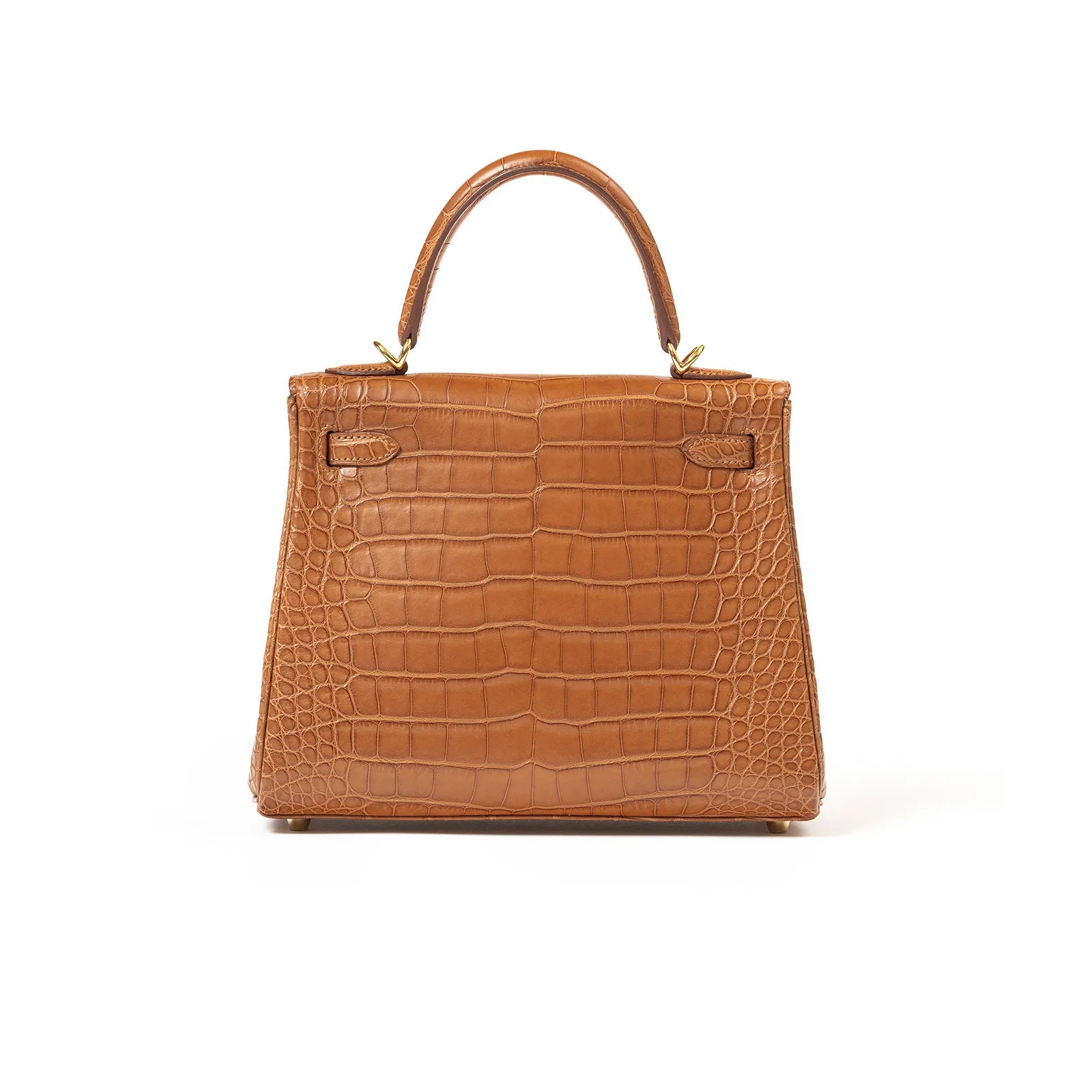 Hermès Kelly 25 Retourne Gold Matte Alligator Gold Hardware