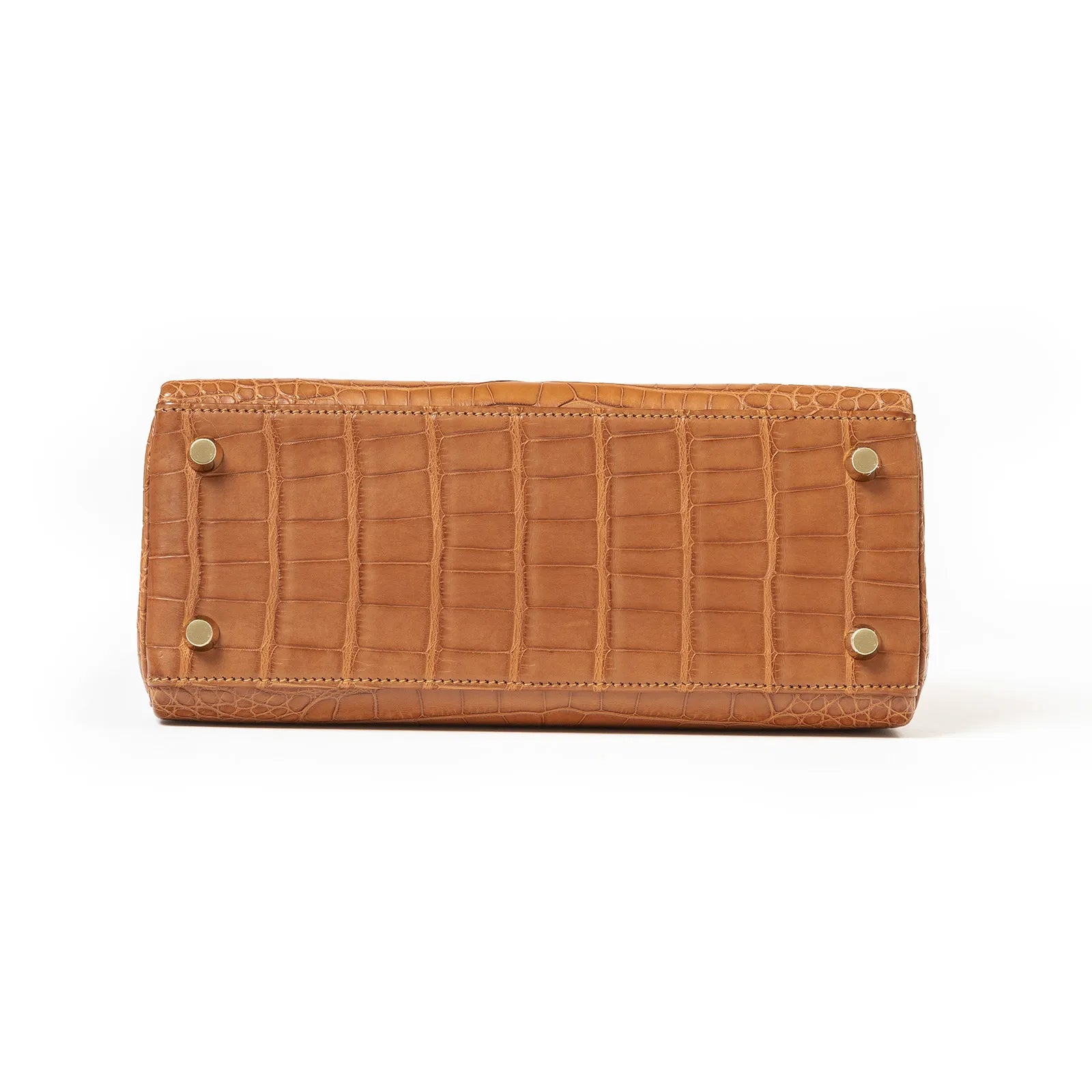 Hermès Kelly 25 Retourne Gold Matte Alligator Gold Hardware