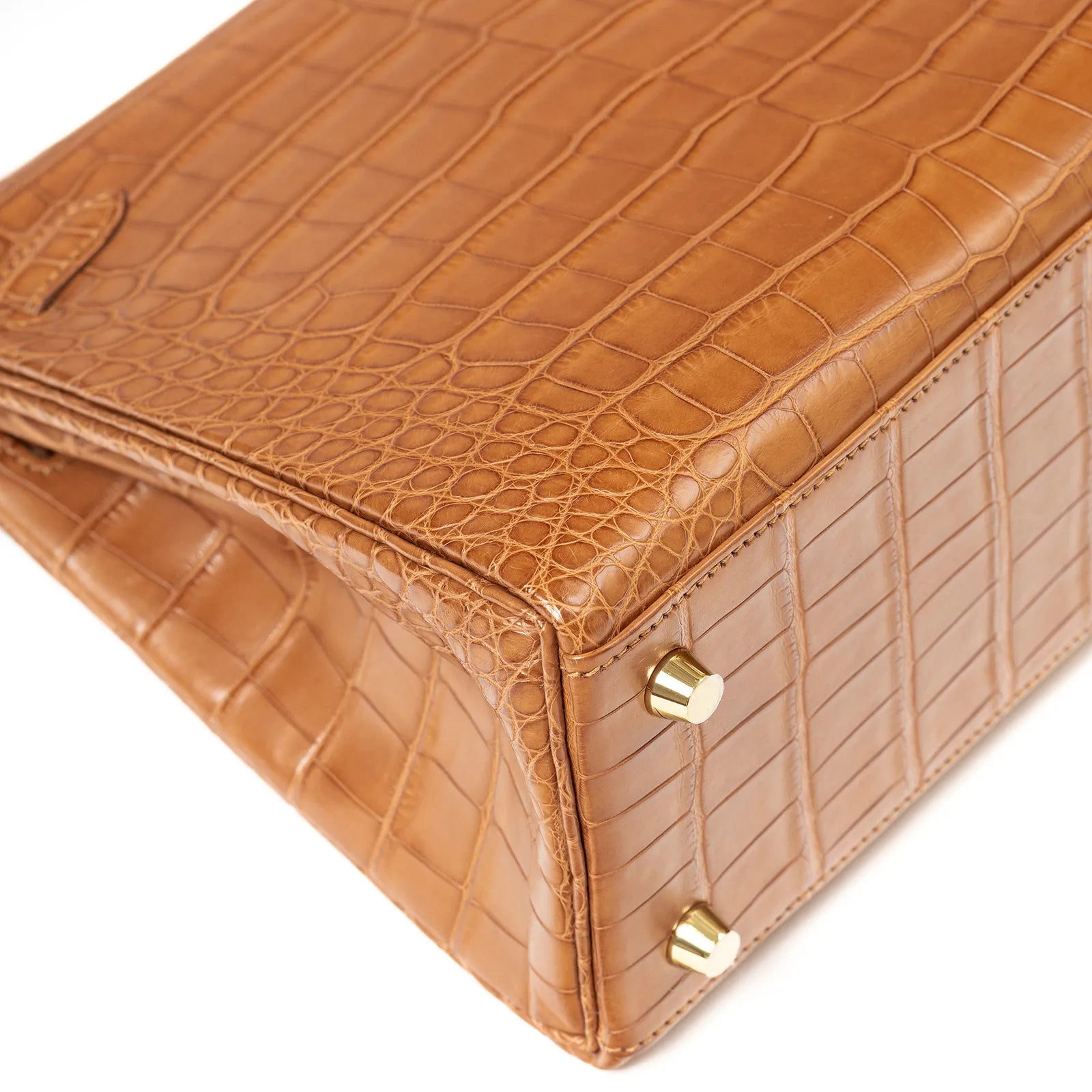Hermès Kelly 25 Retourne Gold Matte Alligator Gold Hardware