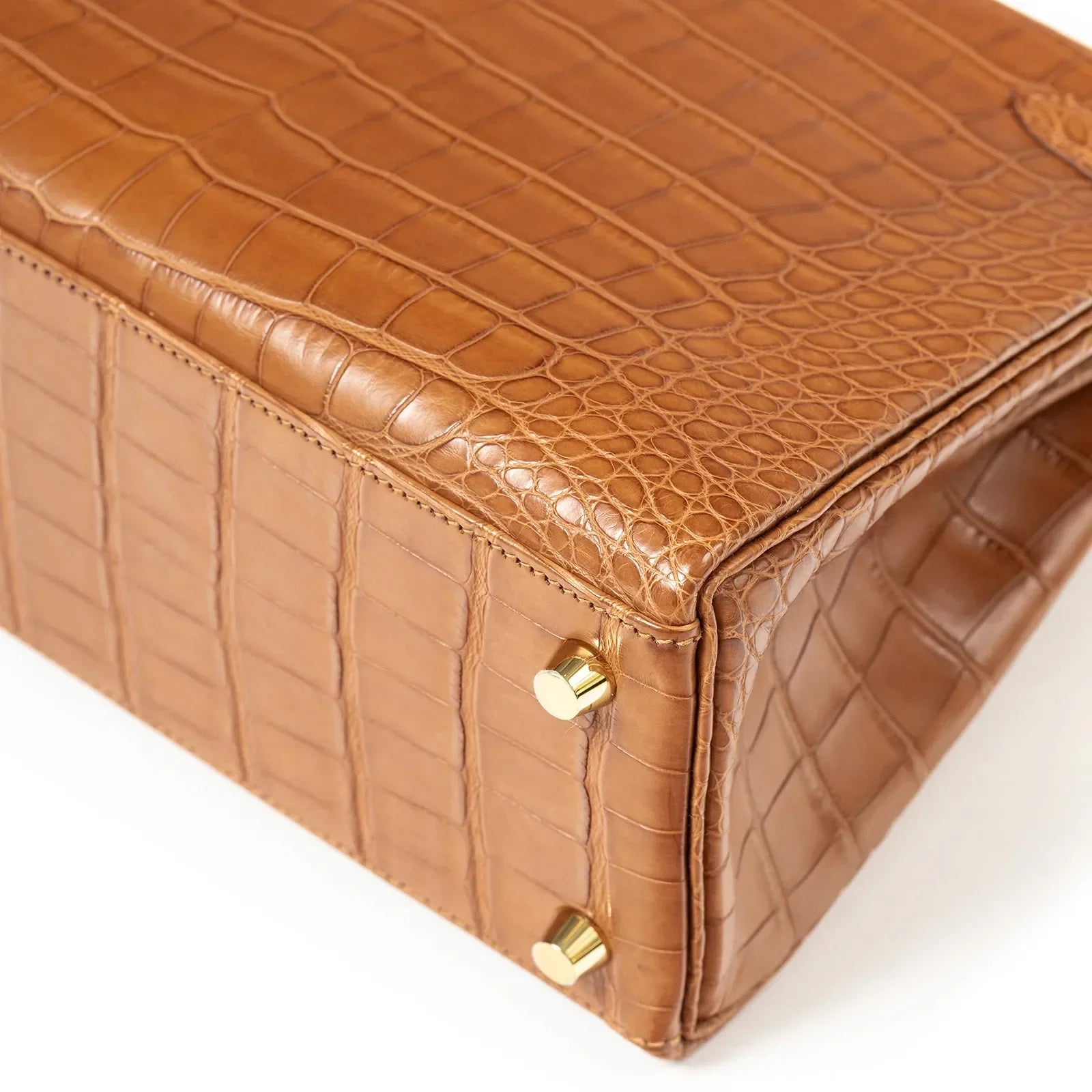 Hermès Kelly 25 Retourne Gold Matte Alligator Gold Hardware
