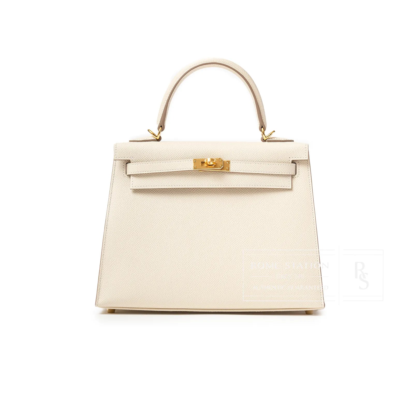 Hermès Kelly 25 Sellier Epsom Craie Gold Hardware