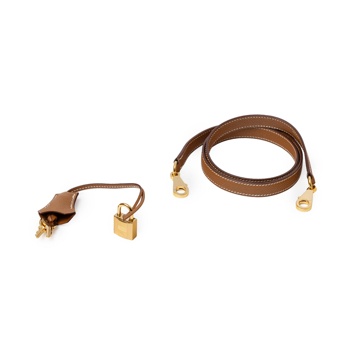 Hermès Kelly 25 Sellier Gold Epsom Gold Hardware strap lock keys and leather clochette