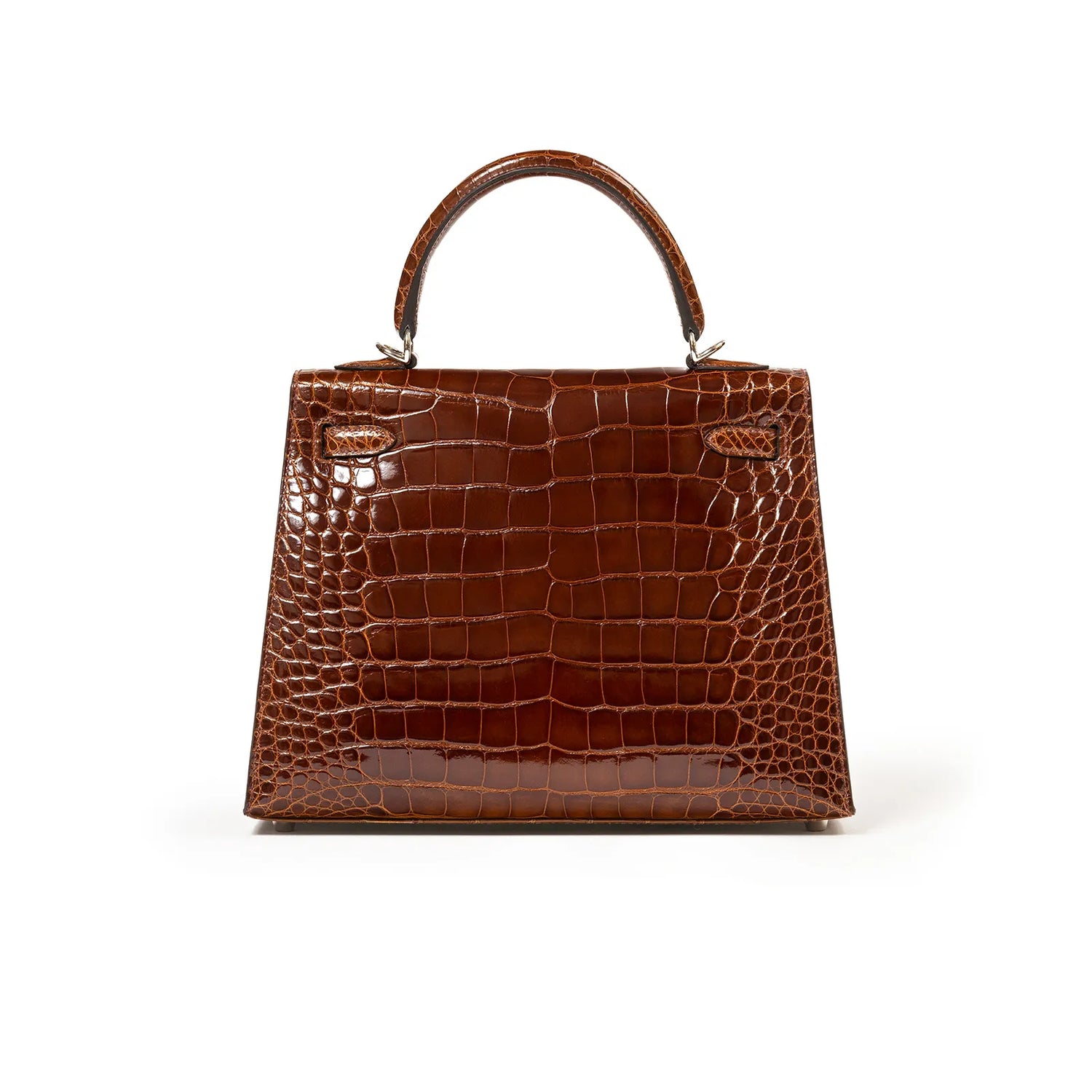 Hermès Kelly 25 Sellier Miel Shiny Alligator Palladium Hardware