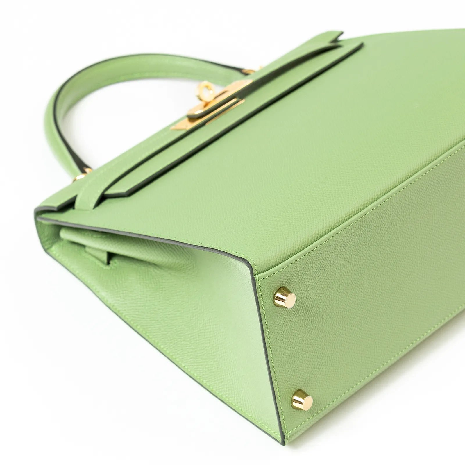 Hermès Kelly 28 Sellier Vert Criquet Epsom Gold Hardware