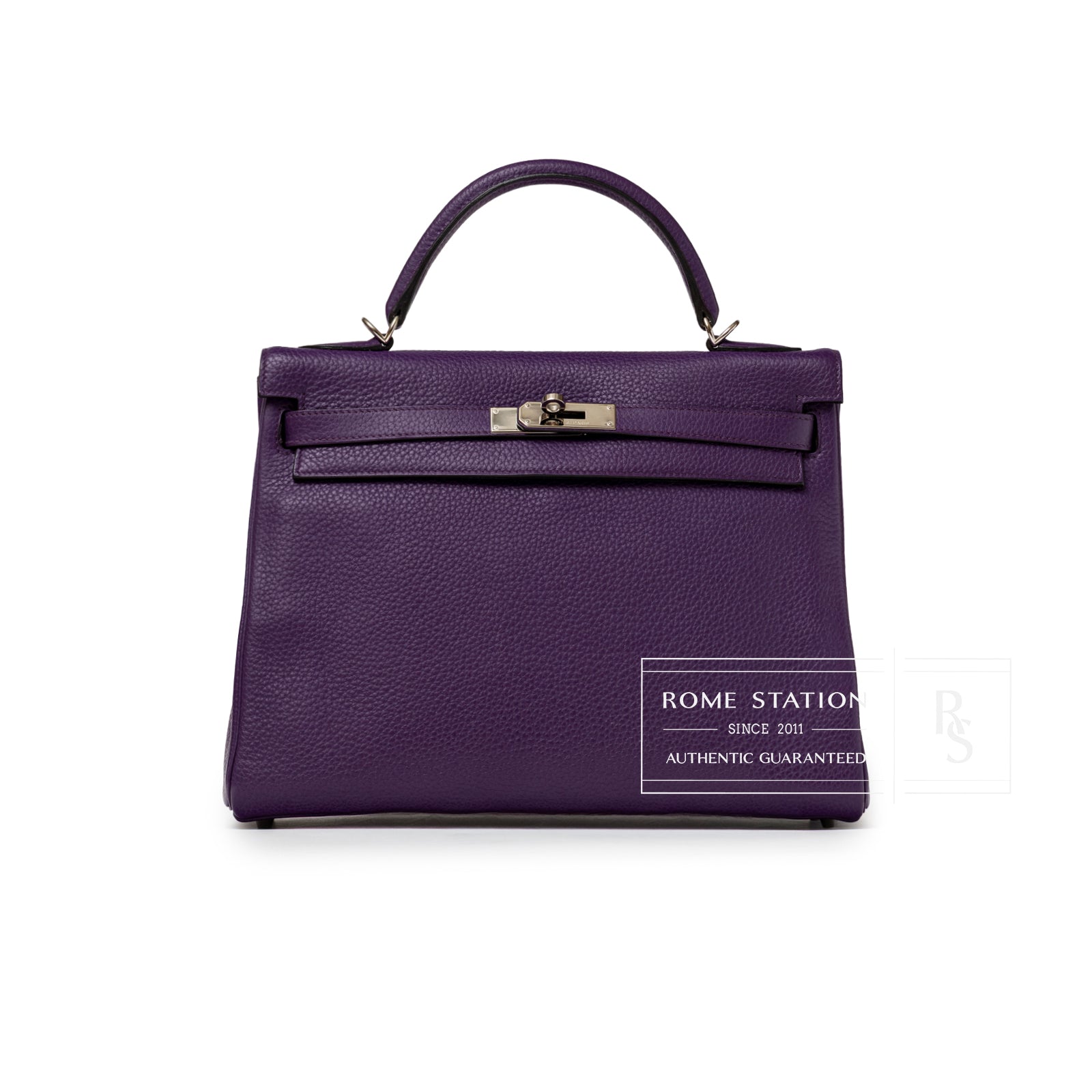 Hermès Kelly 32 Violet Togo Palladium Hardware | Rome Station