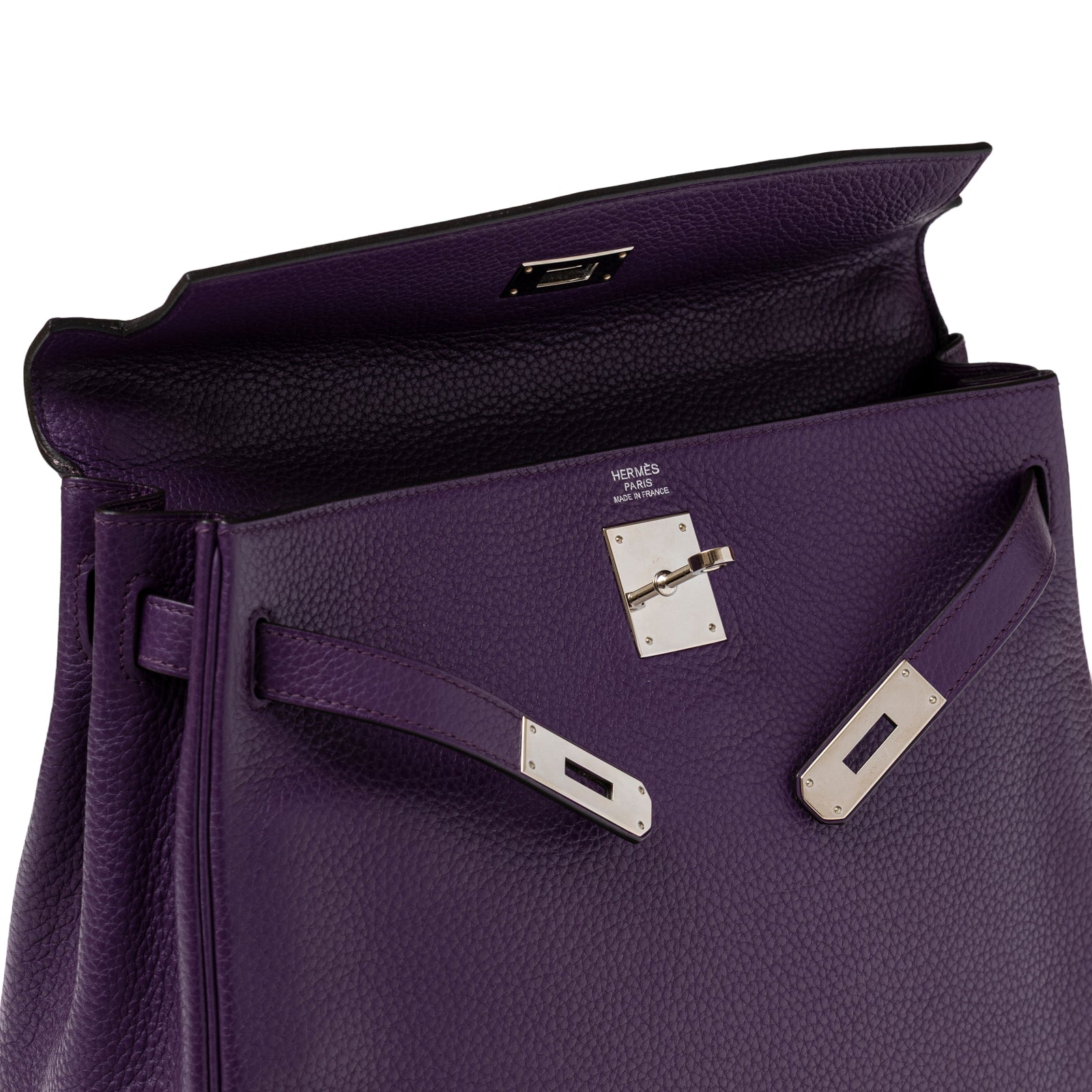 Hermès Kelly 32 Violet Togo Palladium Hardware | Rome Station