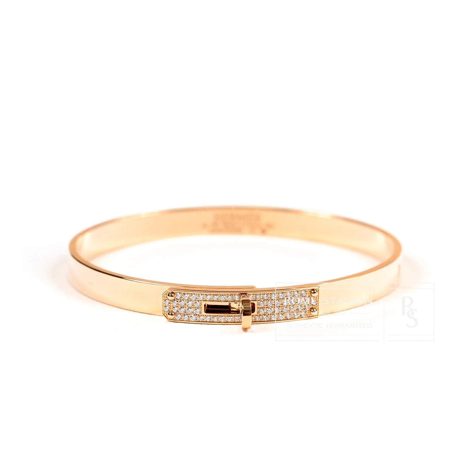 Hermès Kelly Bracelet PM Rose Gold/Diamond SH 61D0.36CT