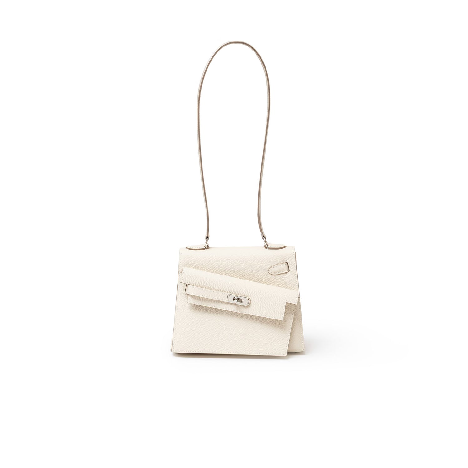 Hermès Kelly Desordre 20 Sellier Craie Epsom Palladium Hardware - Back