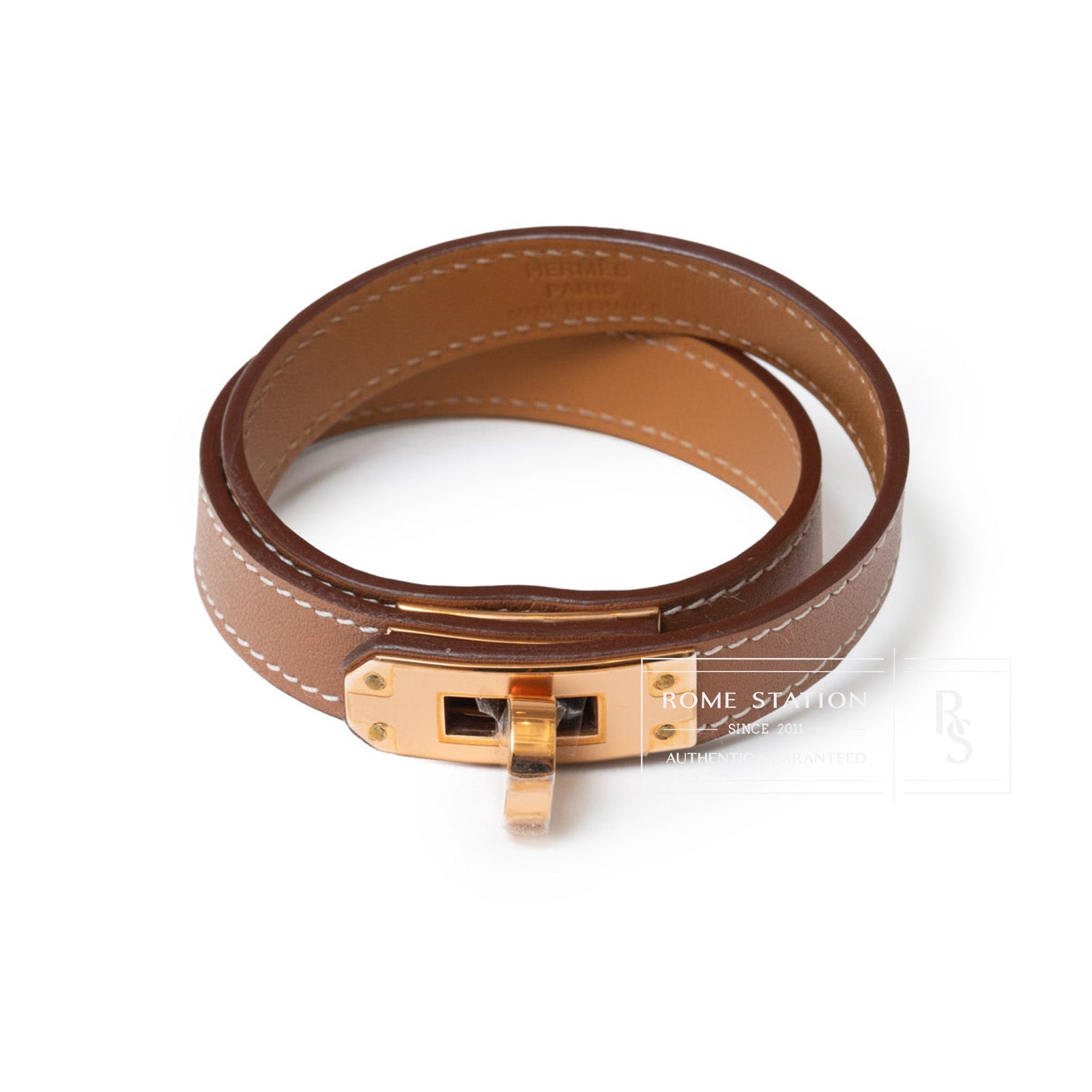 Hermès Kelly Double Tour Bracelet Gold Rose Gold Hardware