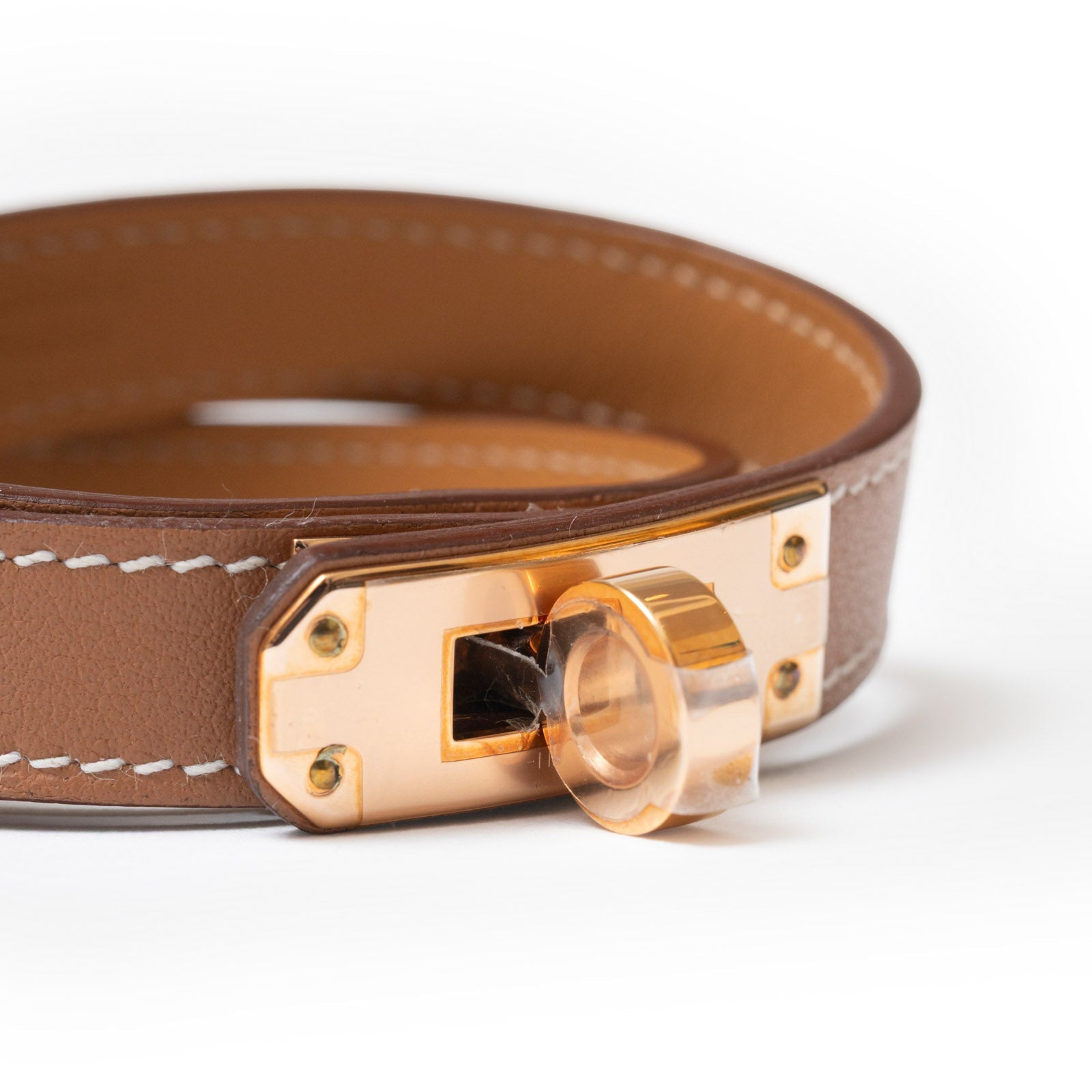 Hermès Kelly Double Tour Bracelet Gold Rose Gold Hardware