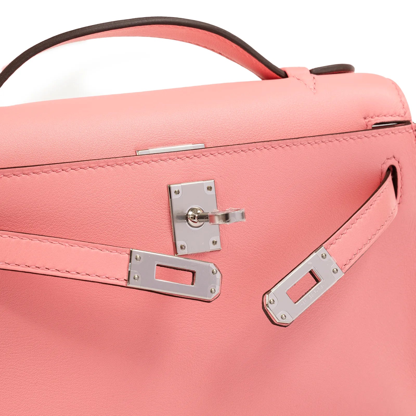 Hermès Kelly Pochette Rose D’Ete Swift Palladium Hardware
