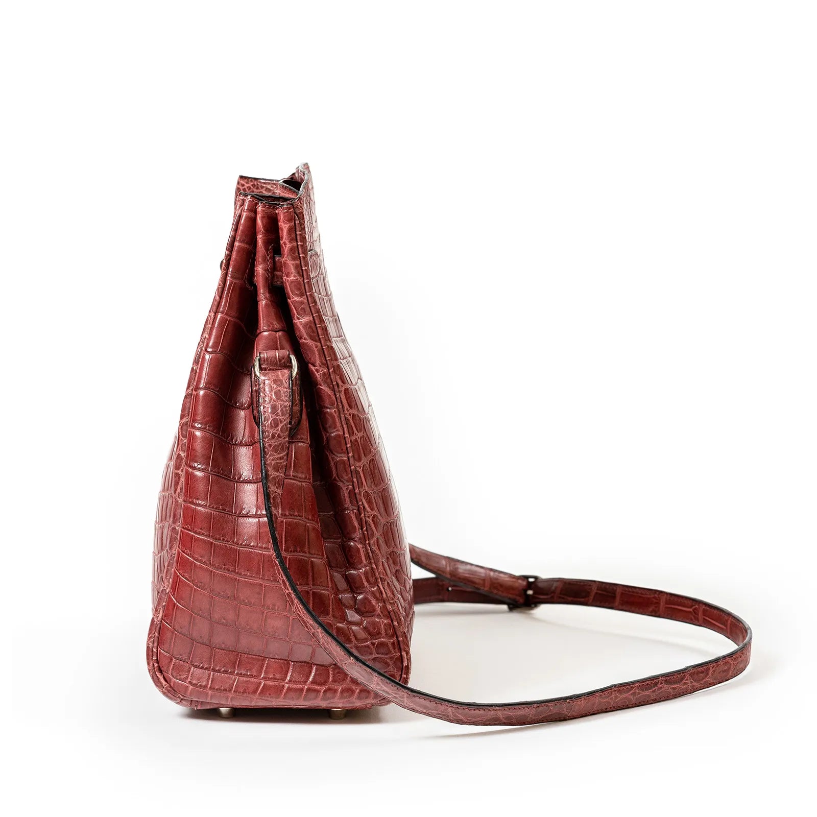 Hermès Kelly Sport 24 Matte Niloticus Crocodile Rose Palladium Hardware - Image 3