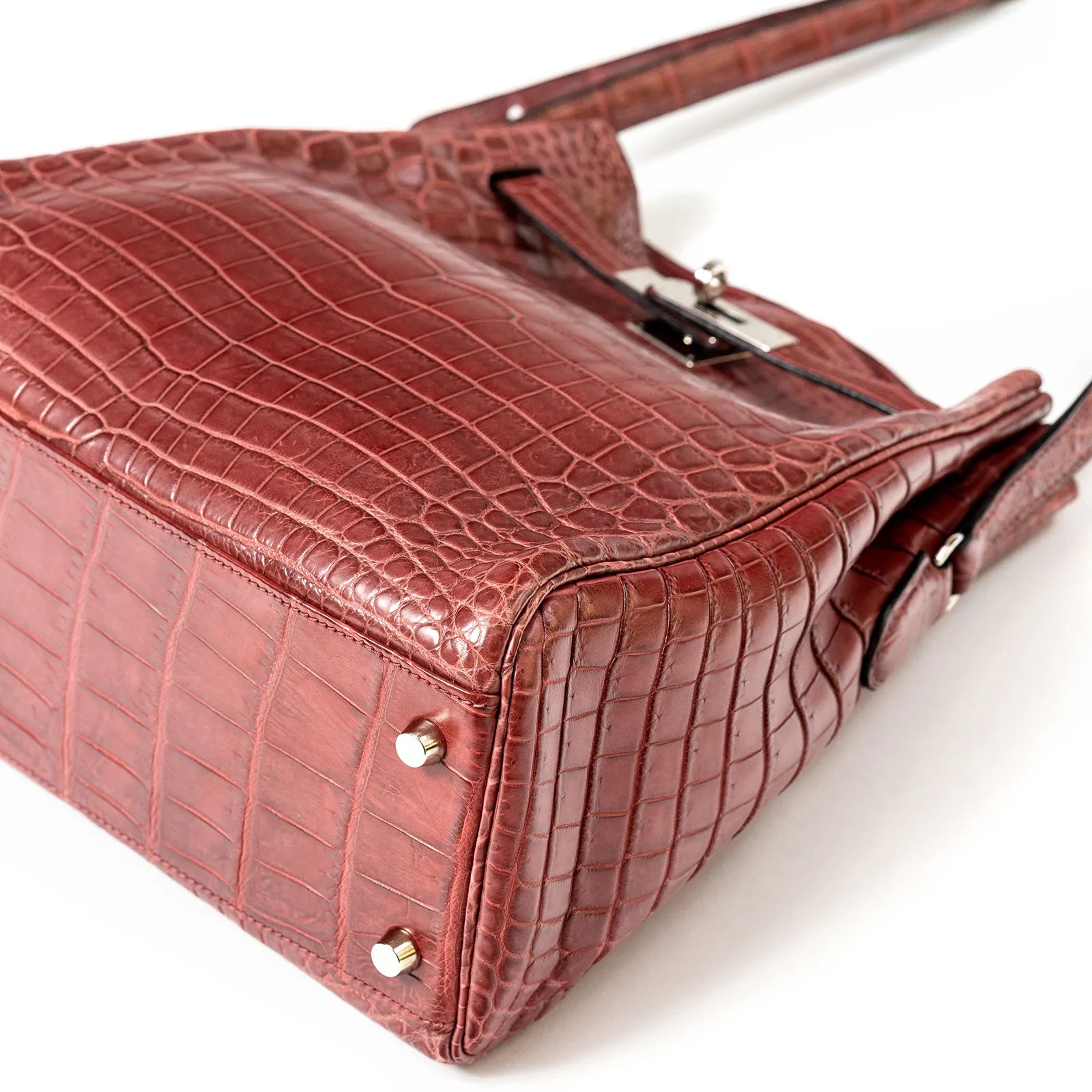 Hermès Kelly Sport 24 Matte Niloticus Crocodile Rose Palladium Hardware - Image 5