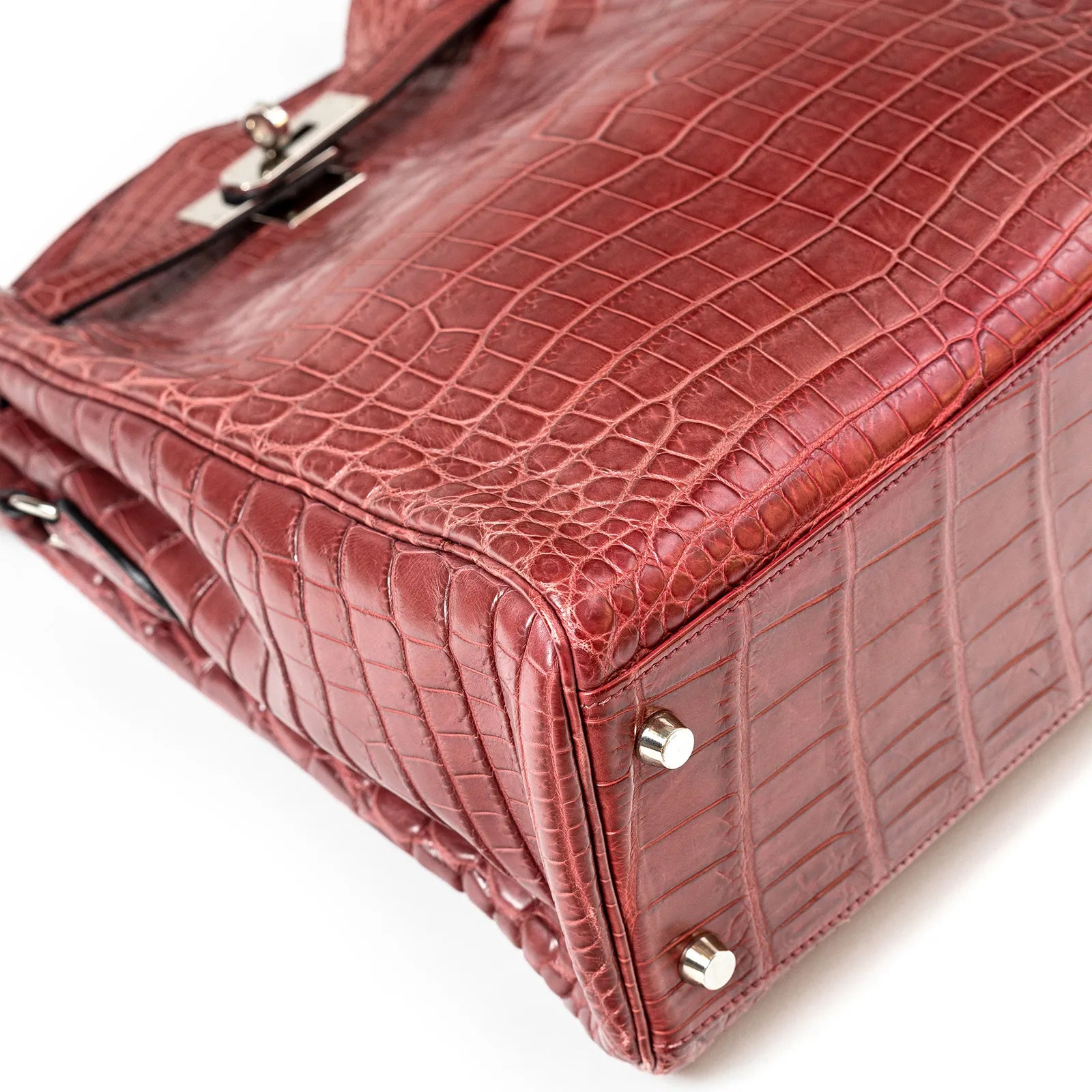 Hermès Kelly Sport 24 Matte Niloticus Crocodile Rose Palladium Hardware - Image 6
