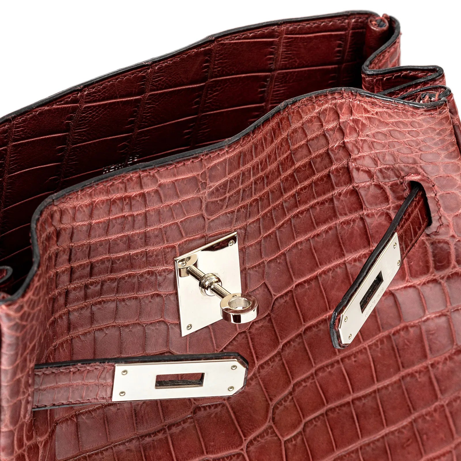 Hermès Kelly Sport 24 Matte Niloticus Crocodile Rose Palladium Hardware - Image 9