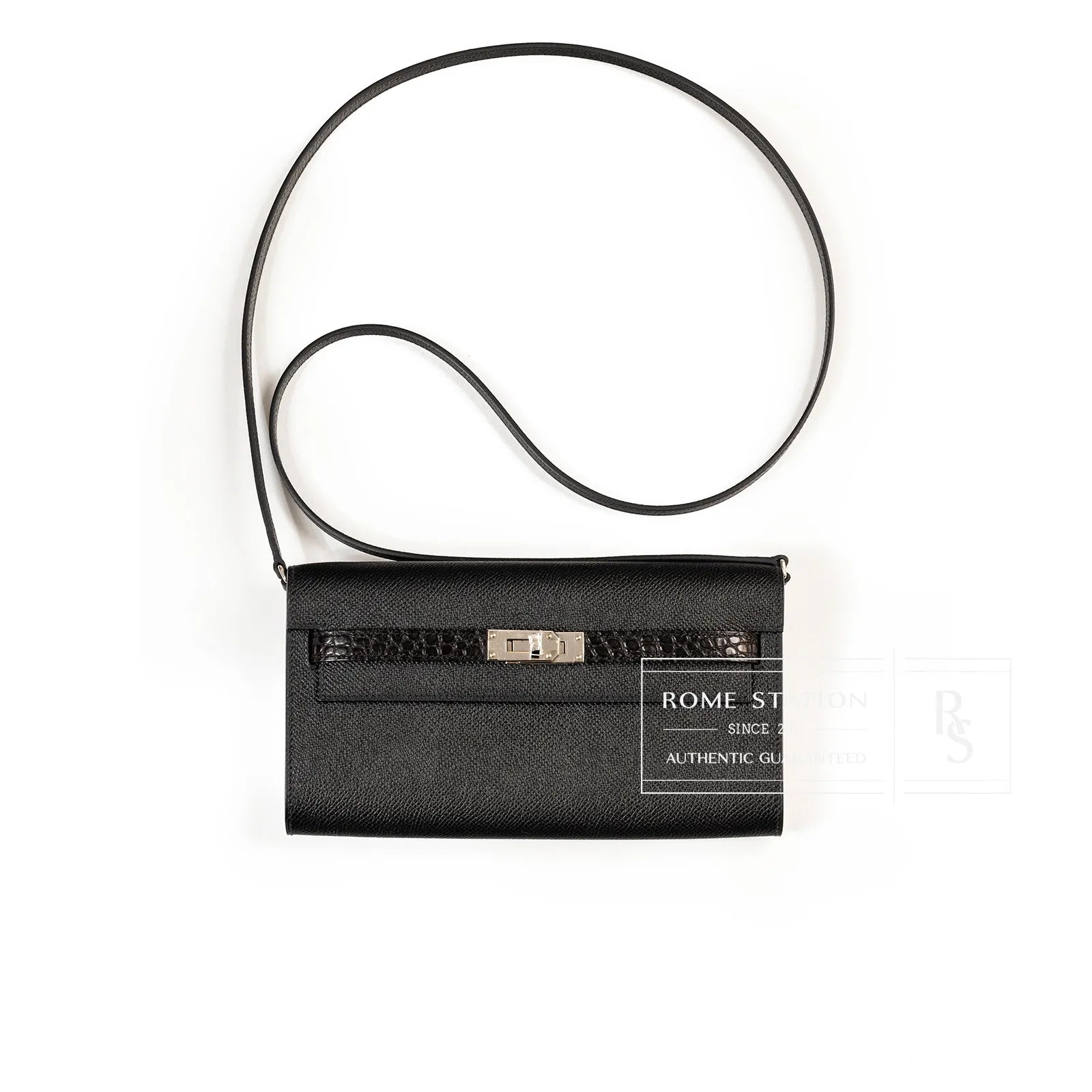 Hermès Kelly To Go Wallet Black Epsom and Matte Alligator Touch Palladium Hardware