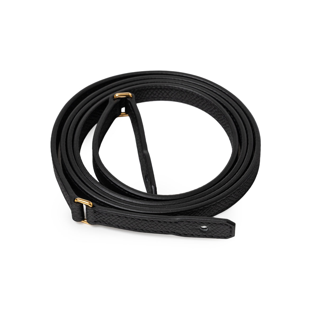 Hermès Kelly To Go Wallet Black Epsom Gold Hardware with coiled black leather strap
