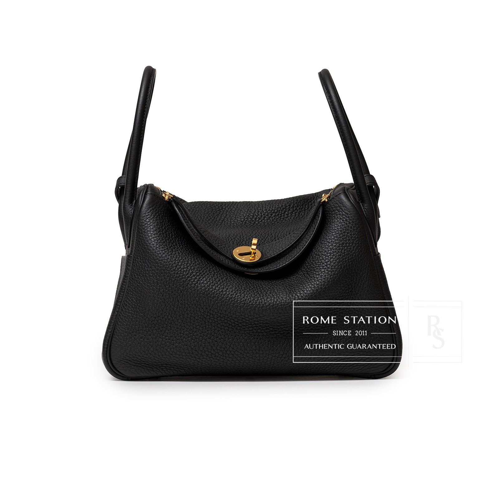 Hermès Lindy 26 Black Clemence Gold Hardware