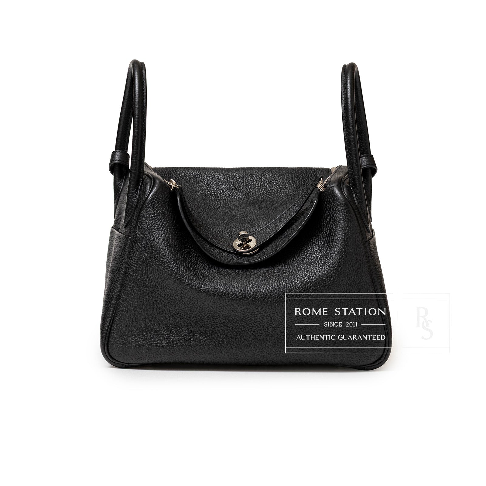 Hermès Lindy 30 in Black Clemence Leather with Palladium Hardware