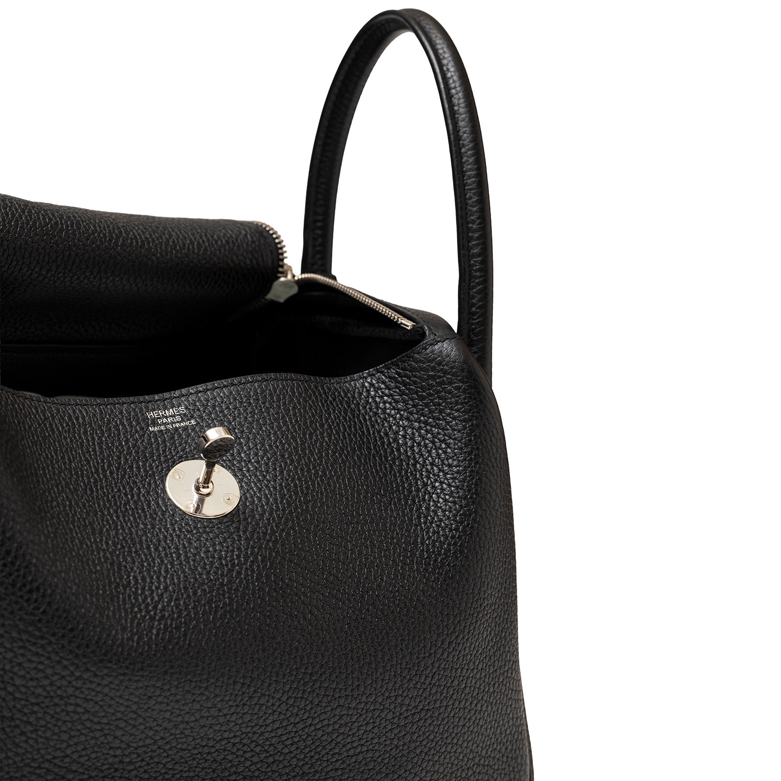 Hermès Lindy 30 in Black Clemence Leather with Palladium Hardware
