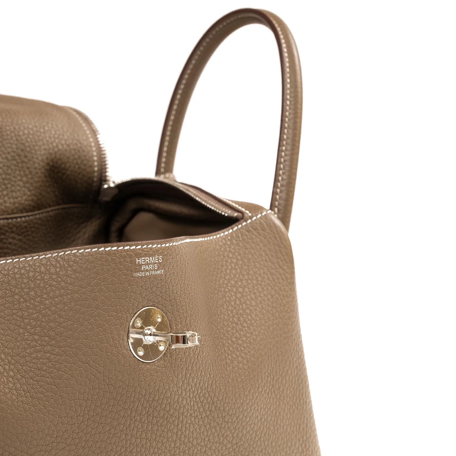 Hermès Lindy 30 Etoupe Clemence Palladium Hardware