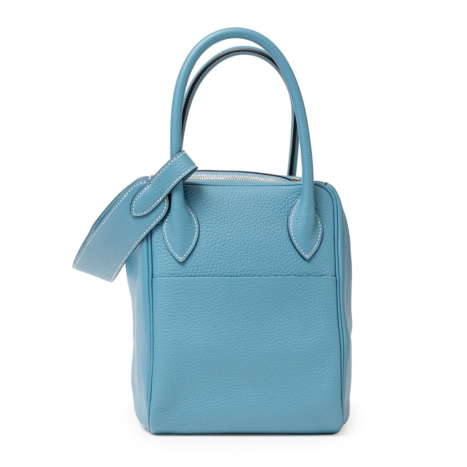 Hermès Lindy 34 Blue Jean Clemence Palladium Hardware