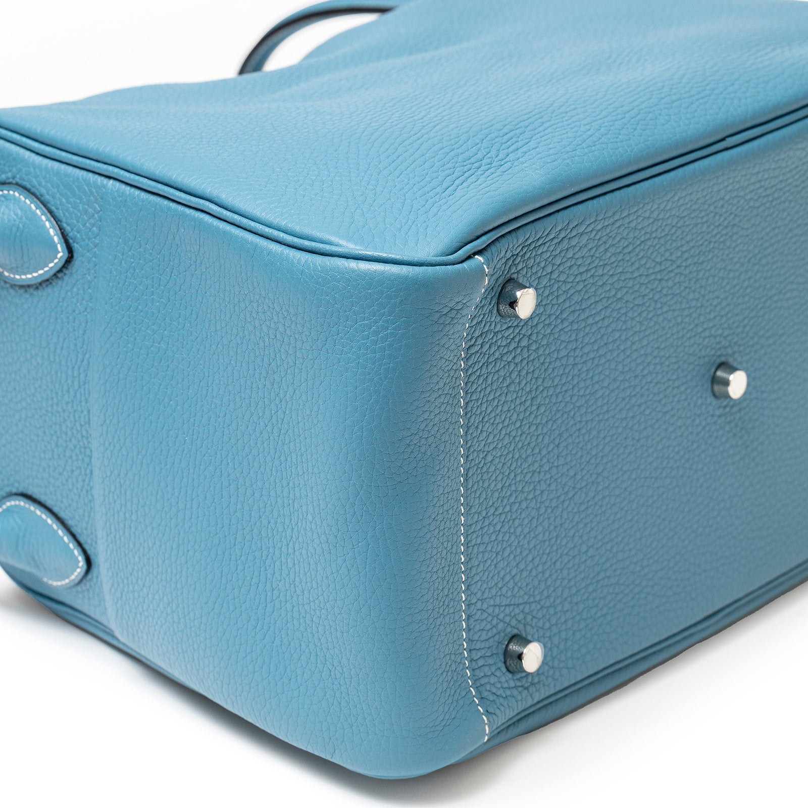 Hermès Lindy 34 Blue Jean Clemence Palladium Hardware