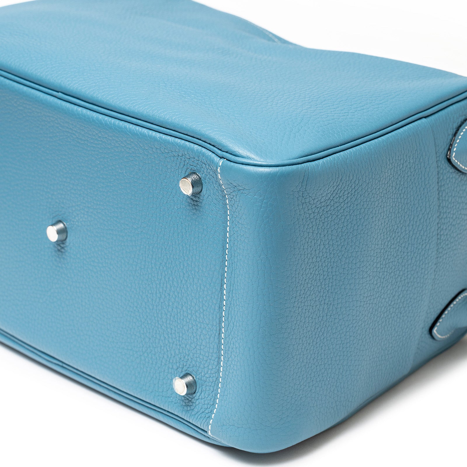 Hermès Lindy 34 Blue Jean Clemence Palladium Hardware